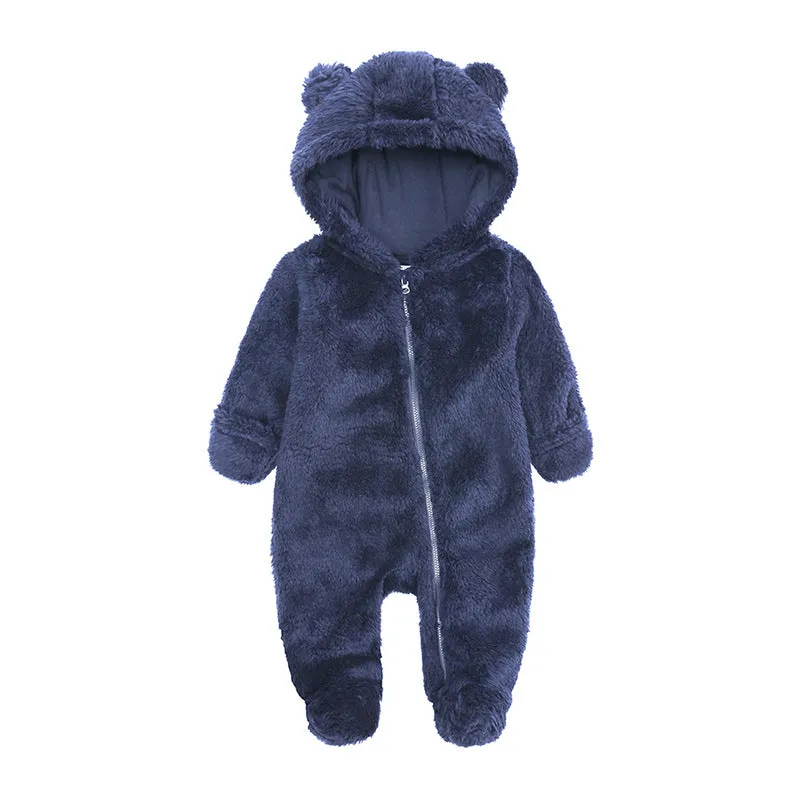 0-12M Baby Flannel Outdoor Hooded Jumpsuit Wholesale Baby Clothes V3823092100056