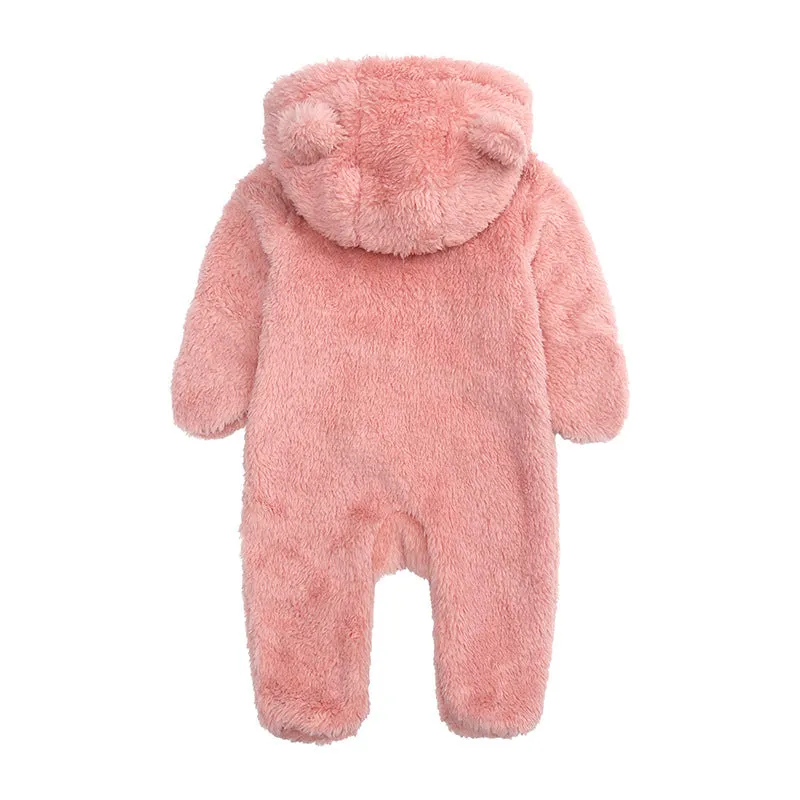 0-12M Baby Flannel Outdoor Hooded Jumpsuit Wholesale Baby Clothes V3823092100056