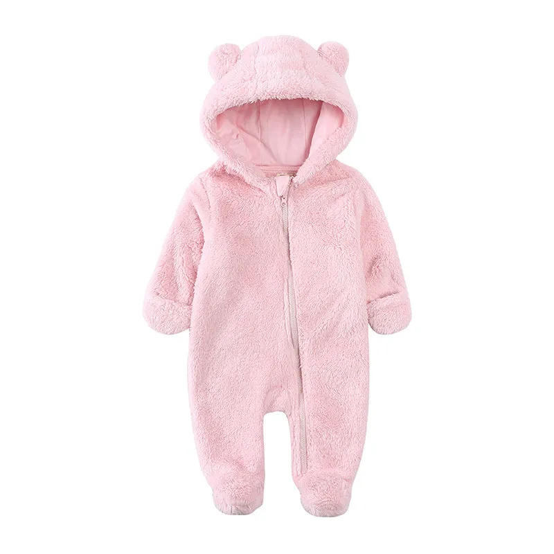 0-12M Baby Flannel Outdoor Hooded Jumpsuit Wholesale Baby Clothes V3823092100056