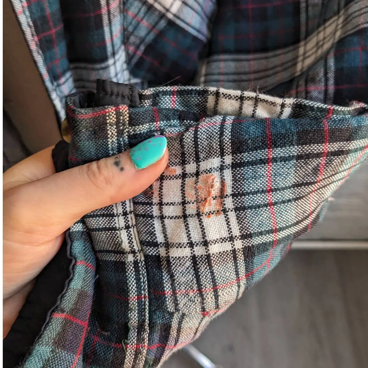 90s Vintage Forest Green Grunge Thermal Flannel Barn Coat Oversize Plaid Shacket