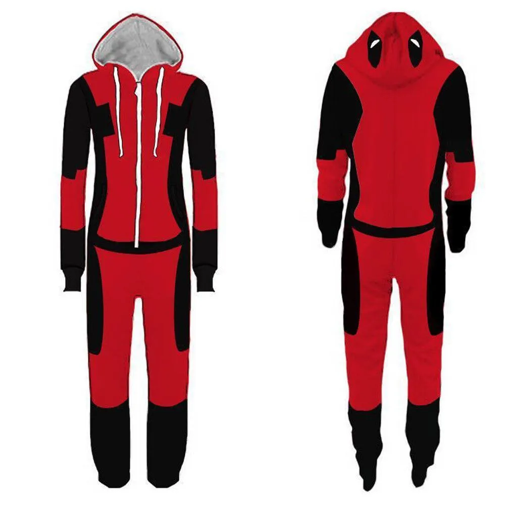 Adult Men's Super Hero Spider-man Deadpool The Flash One Piece costume Jumpsuit