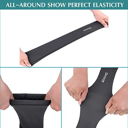 Aegend UV Protection Cooling Arm Sleeves for Men Women, Sun Sleeves to Cover Arm for Cycling, Outdoor Sports, Gray, Large