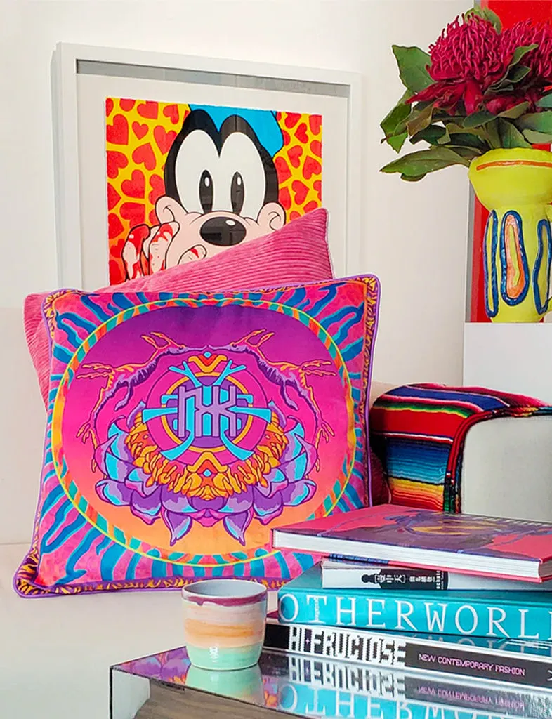 AUGMENTED REALITY CUSHION COVER - CERULEAN SUNRISE