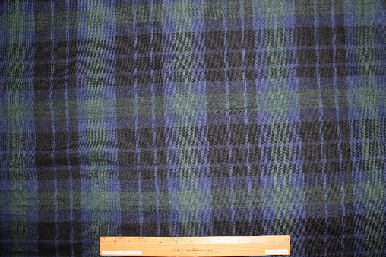 Black Watch Plaid Cotton Flannel