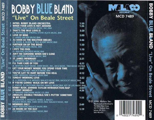 Bobby Blue Bland* - Live On Beale Street  (CD, Album) (NM or M-)