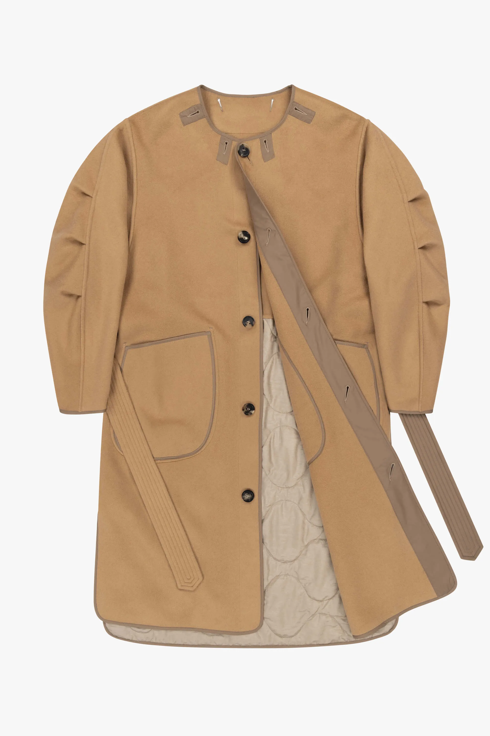 Cashmere Quilt Parka - Camel