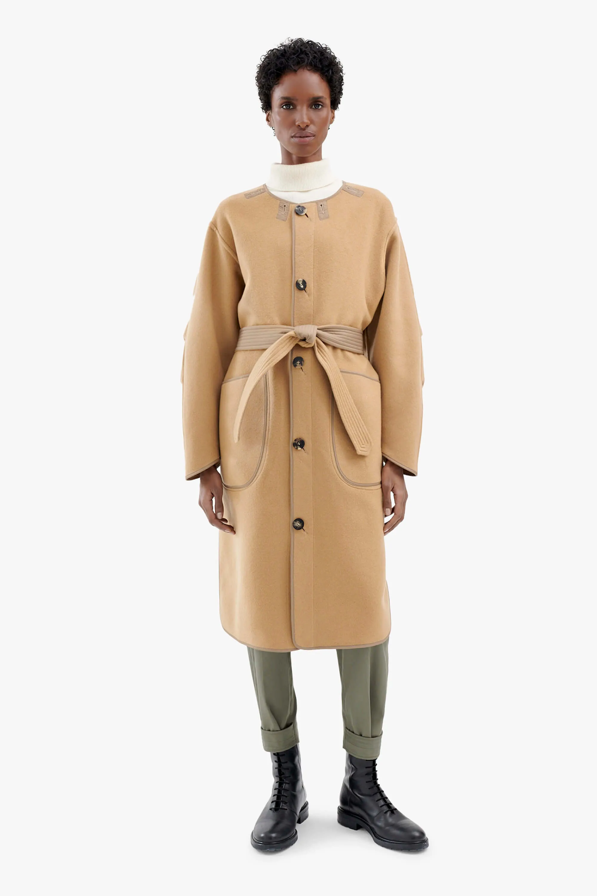 Cashmere Quilt Parka - Camel