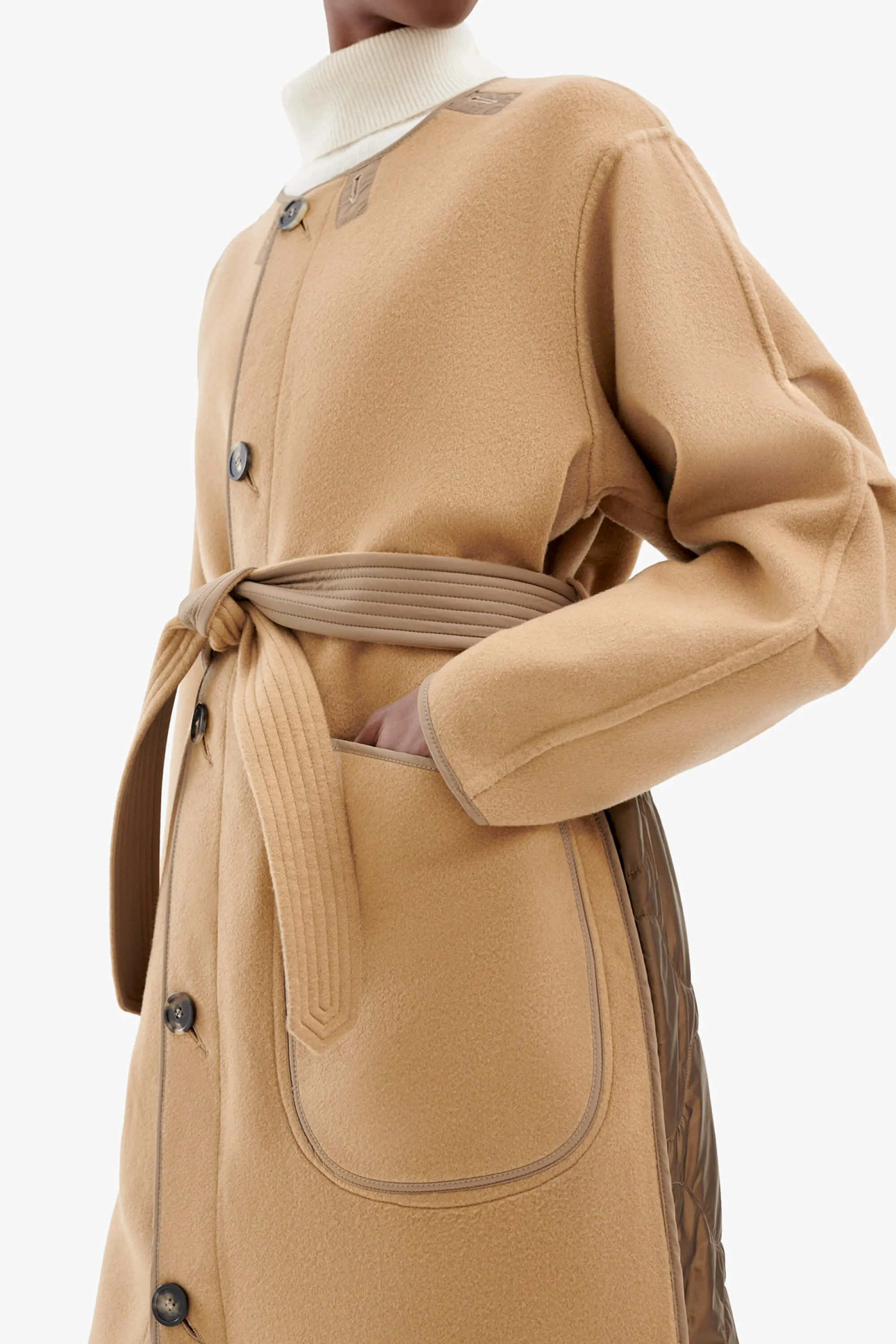 Cashmere Quilt Parka - Camel