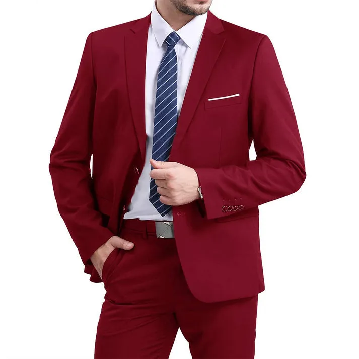 Classic Maroon Blazer Two Buttons Blazer