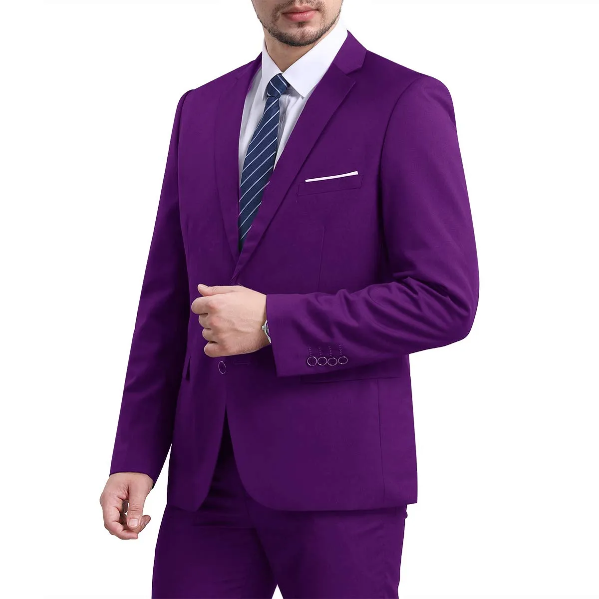 Classic Purple Blazer Two Buttons Blazer