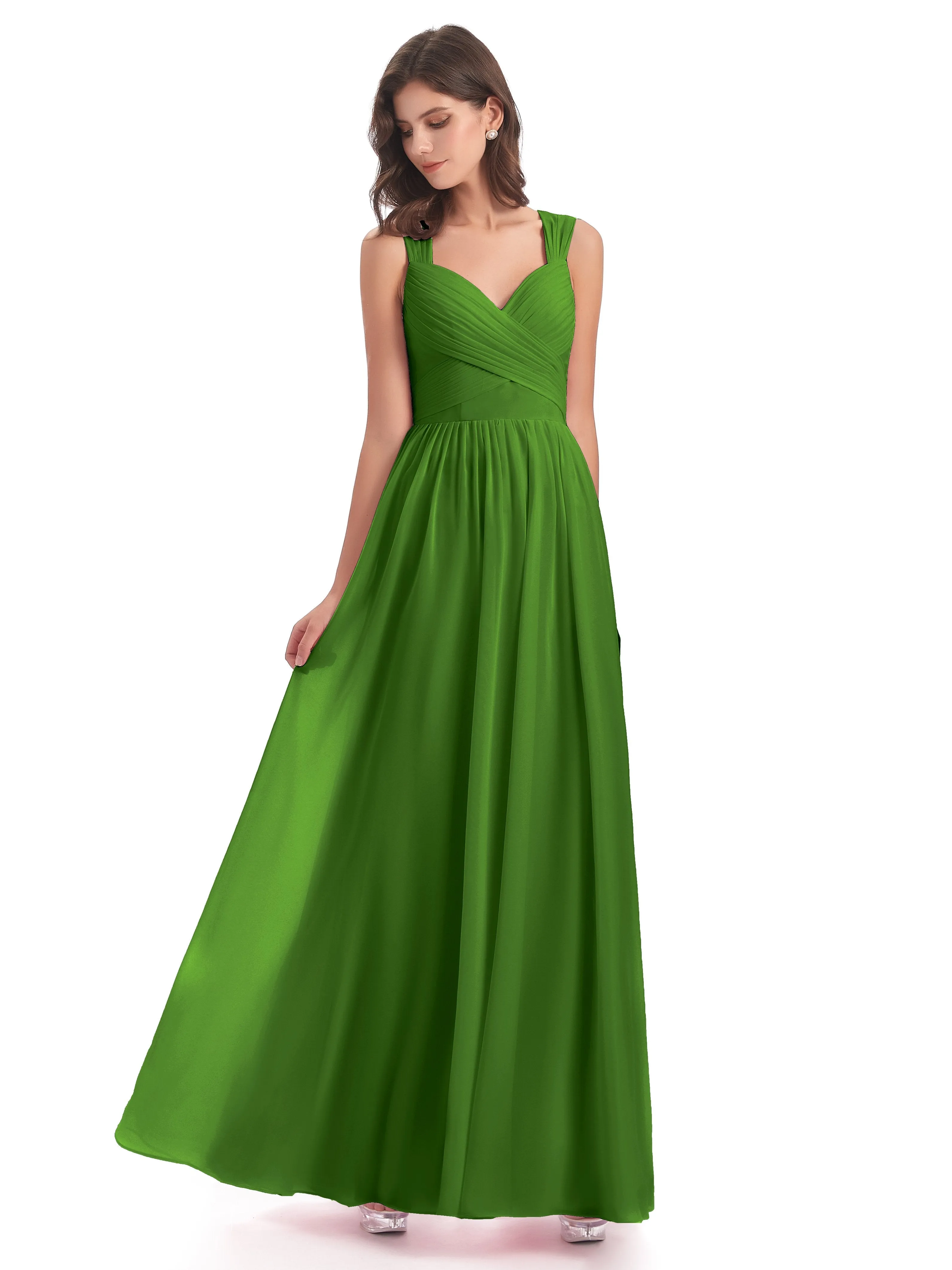 Ellie Flowy Key Hole Long Chiffon Bridesmaid Dresses