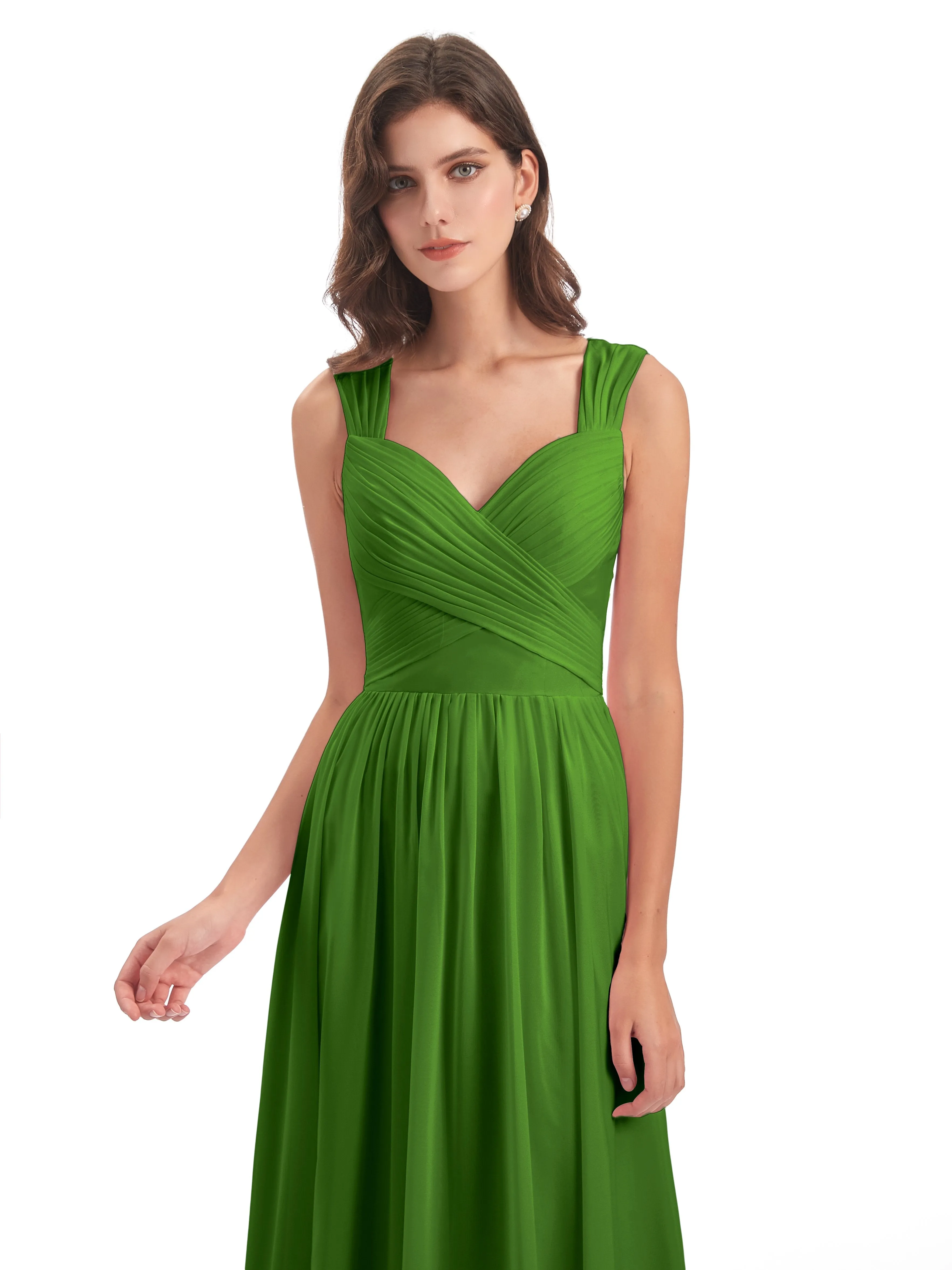 Ellie Flowy Key Hole Long Chiffon Bridesmaid Dresses