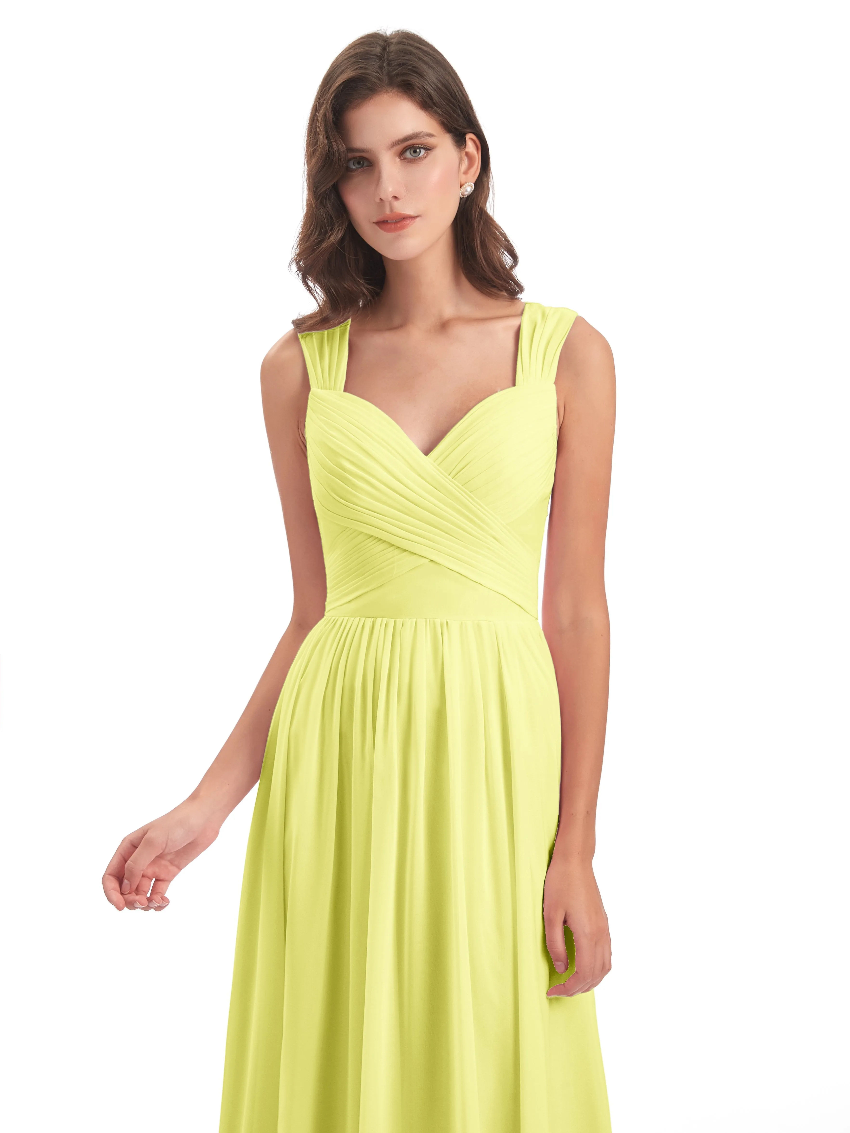 Ellie Flowy Key Hole Long Chiffon Bridesmaid Dresses