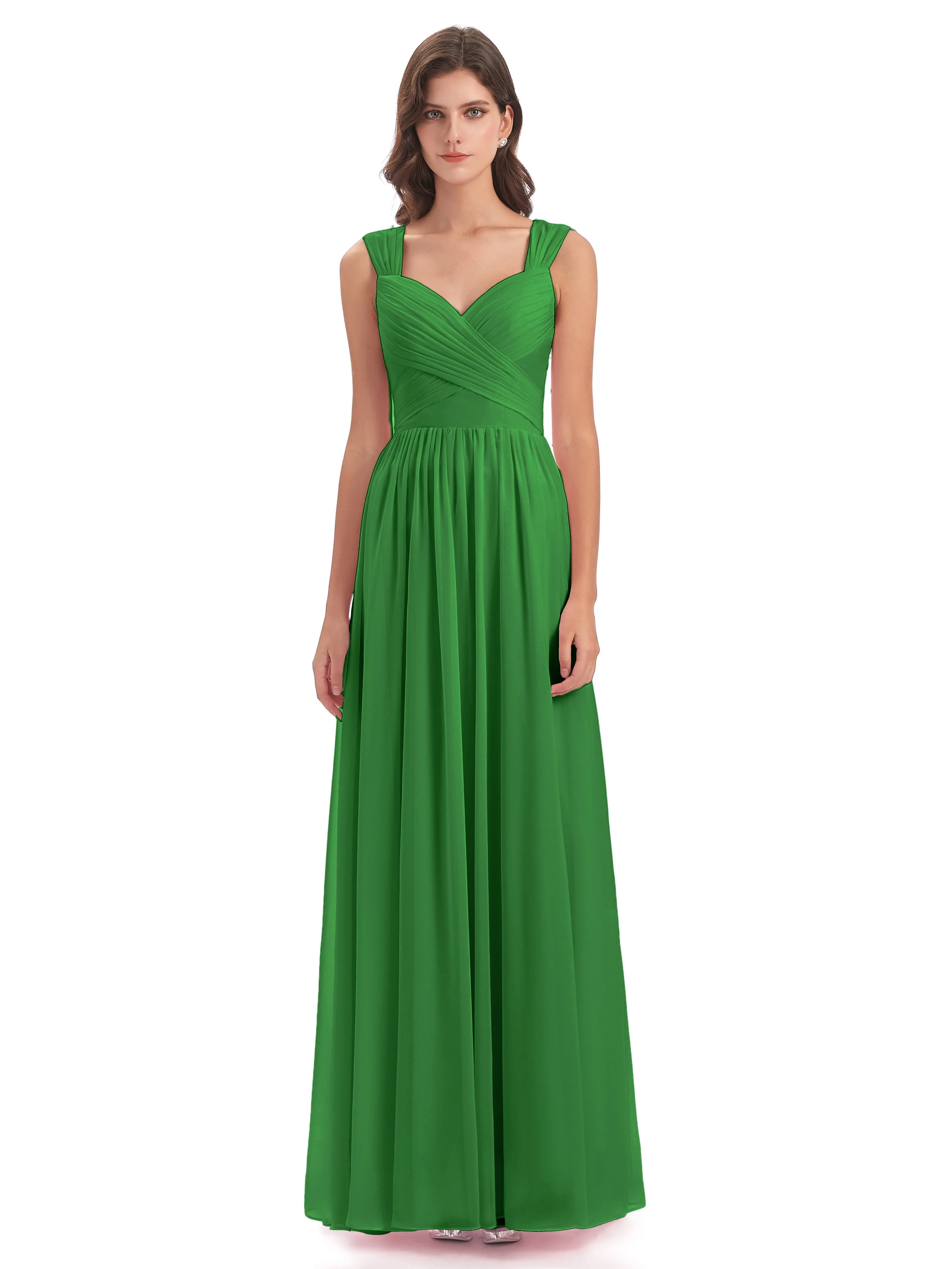 Ellie Flowy Key Hole Long Chiffon Bridesmaid Dresses