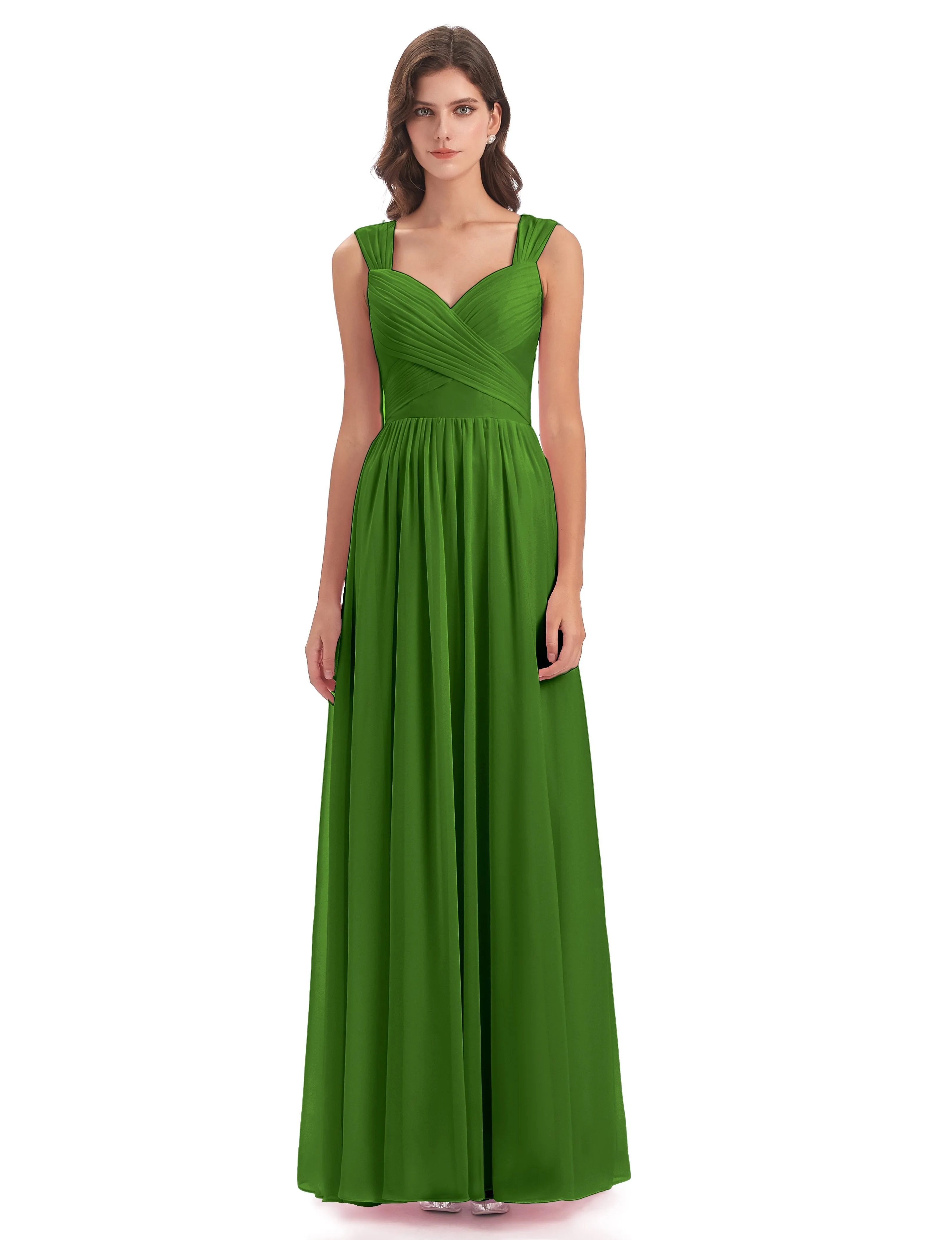 Ellie Flowy Key Hole Long Chiffon Bridesmaid Dresses