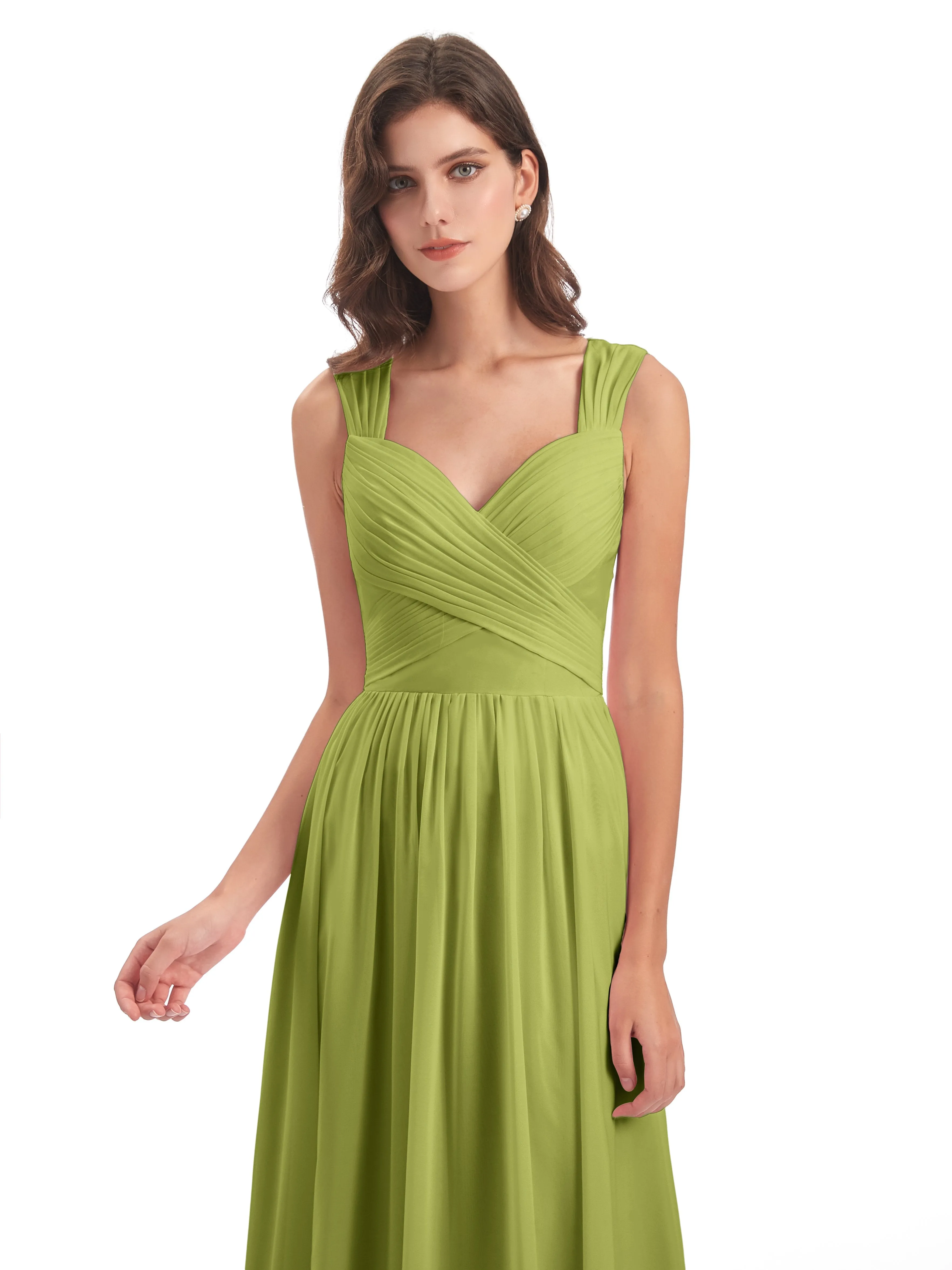 Ellie Flowy Key Hole Long Chiffon Bridesmaid Dresses