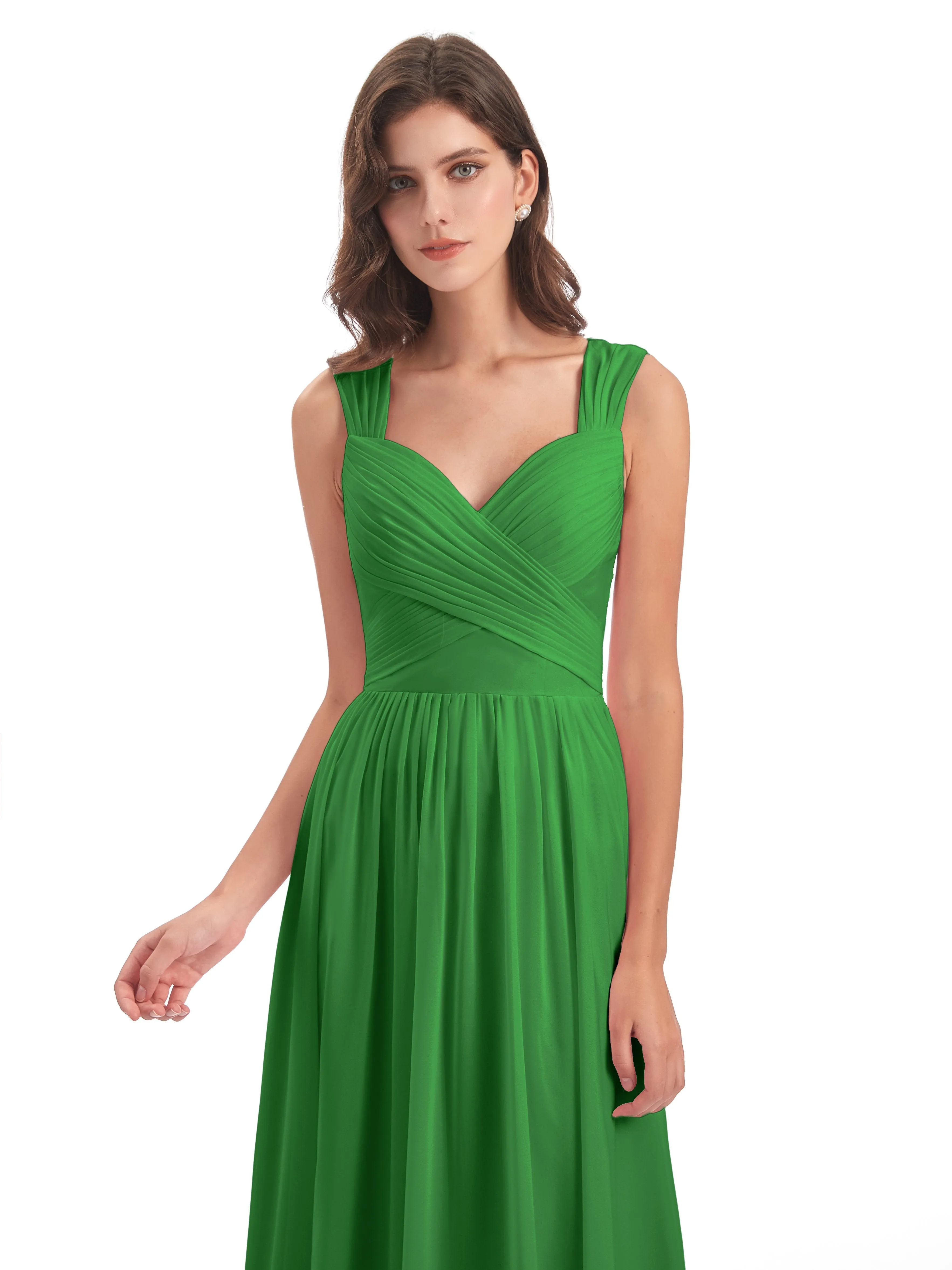 Ellie Flowy Key Hole Long Chiffon Bridesmaid Dresses
