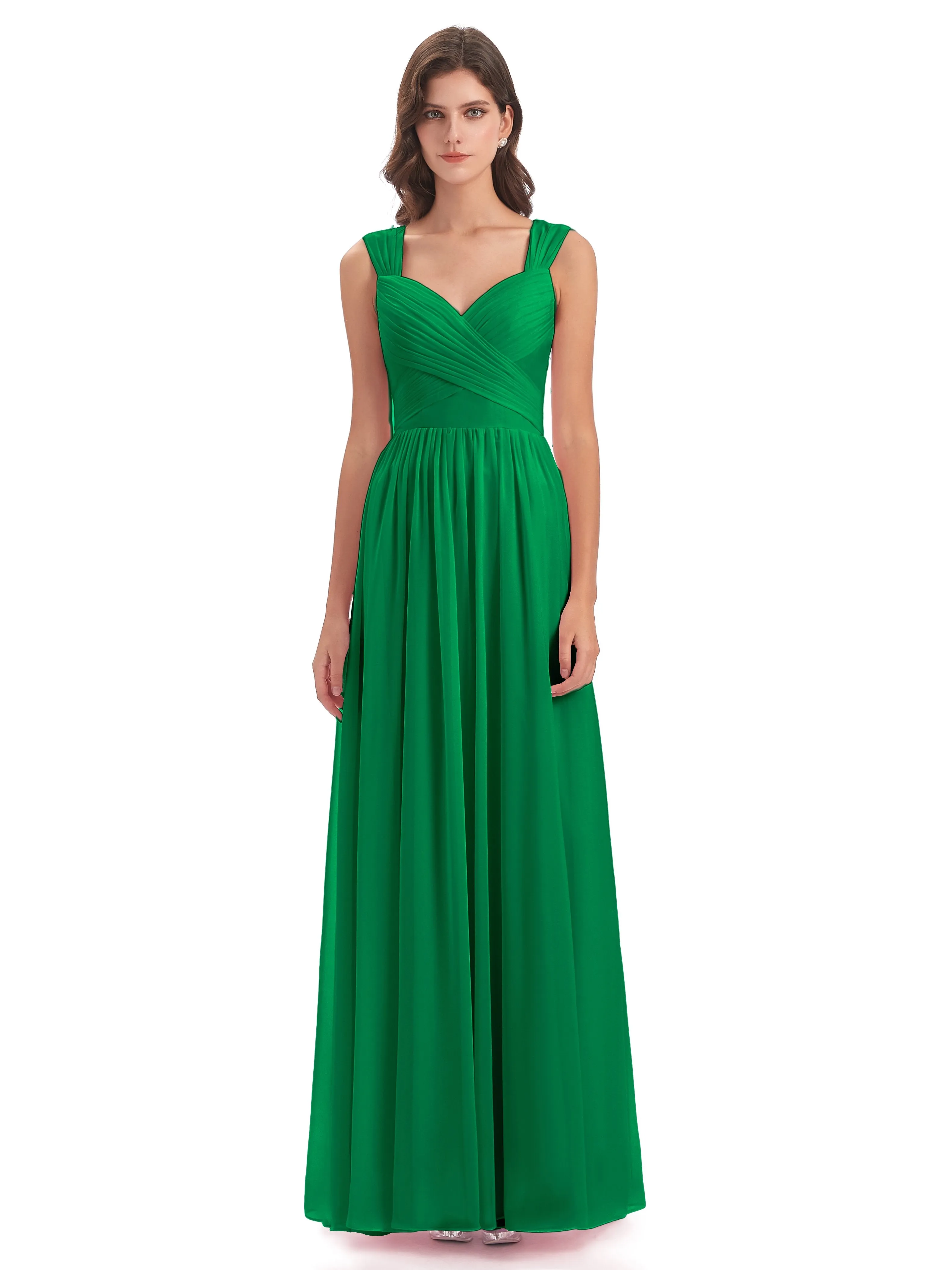 Ellie Flowy Key Hole Long Chiffon Bridesmaid Dresses