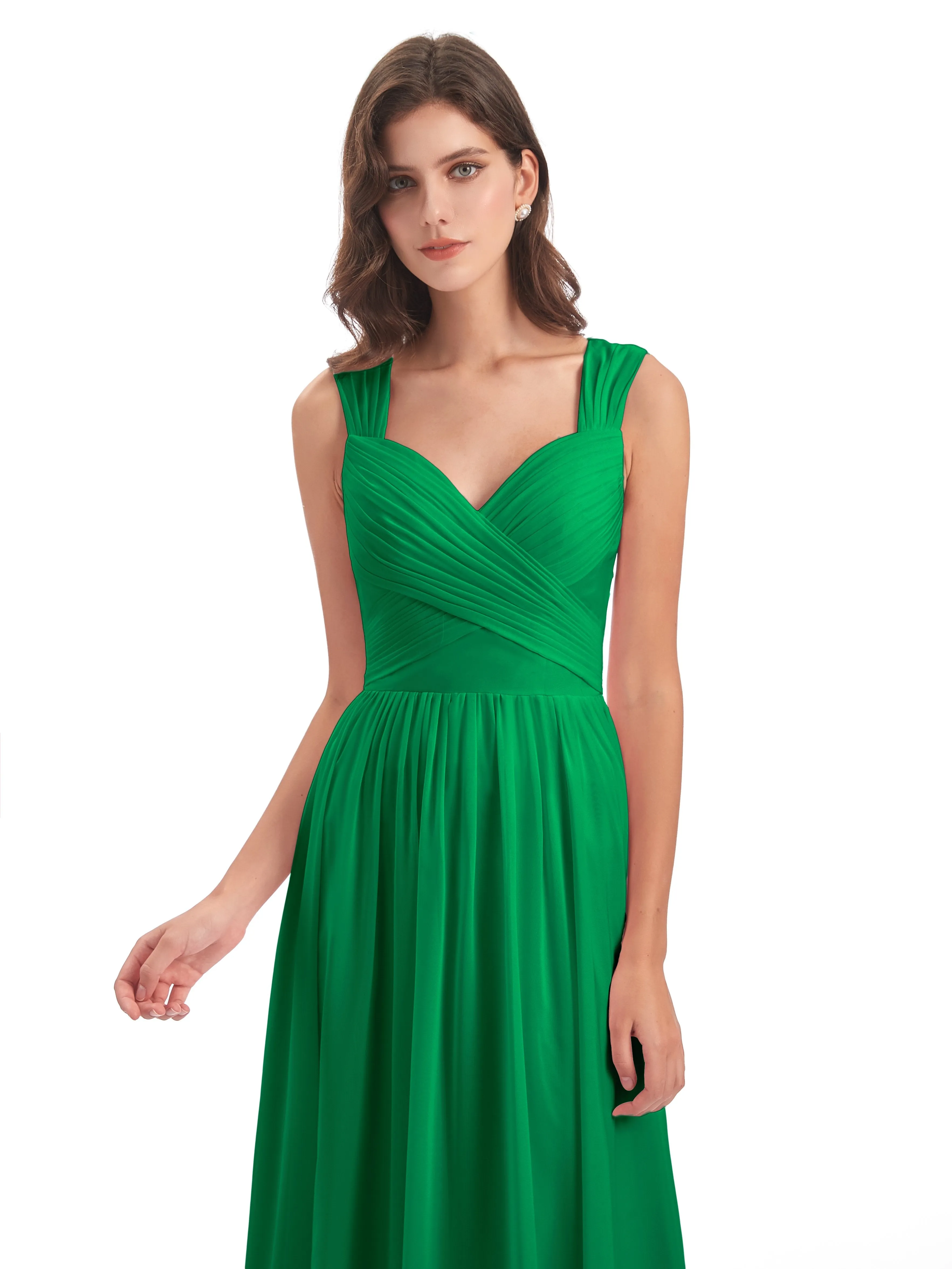 Ellie Flowy Key Hole Long Chiffon Bridesmaid Dresses
