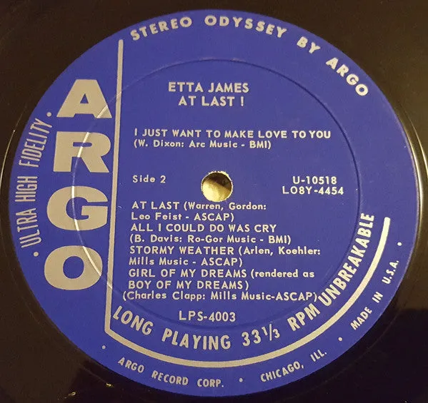 Etta James - At Last! (LP, Album) (VG)