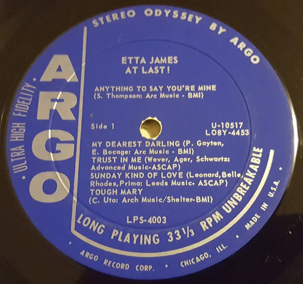 Etta James - At Last! (LP, Album) (VG)