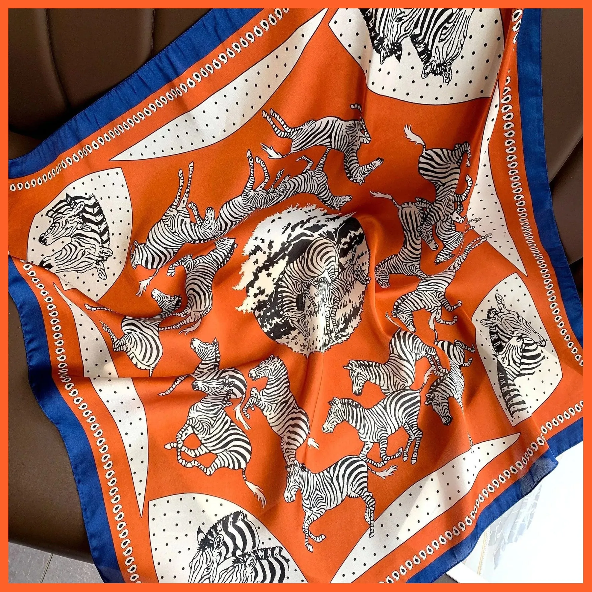 Fashion Printed Silk Satin Neck Scarf | Women Small Shawl Square Foulard Bandana