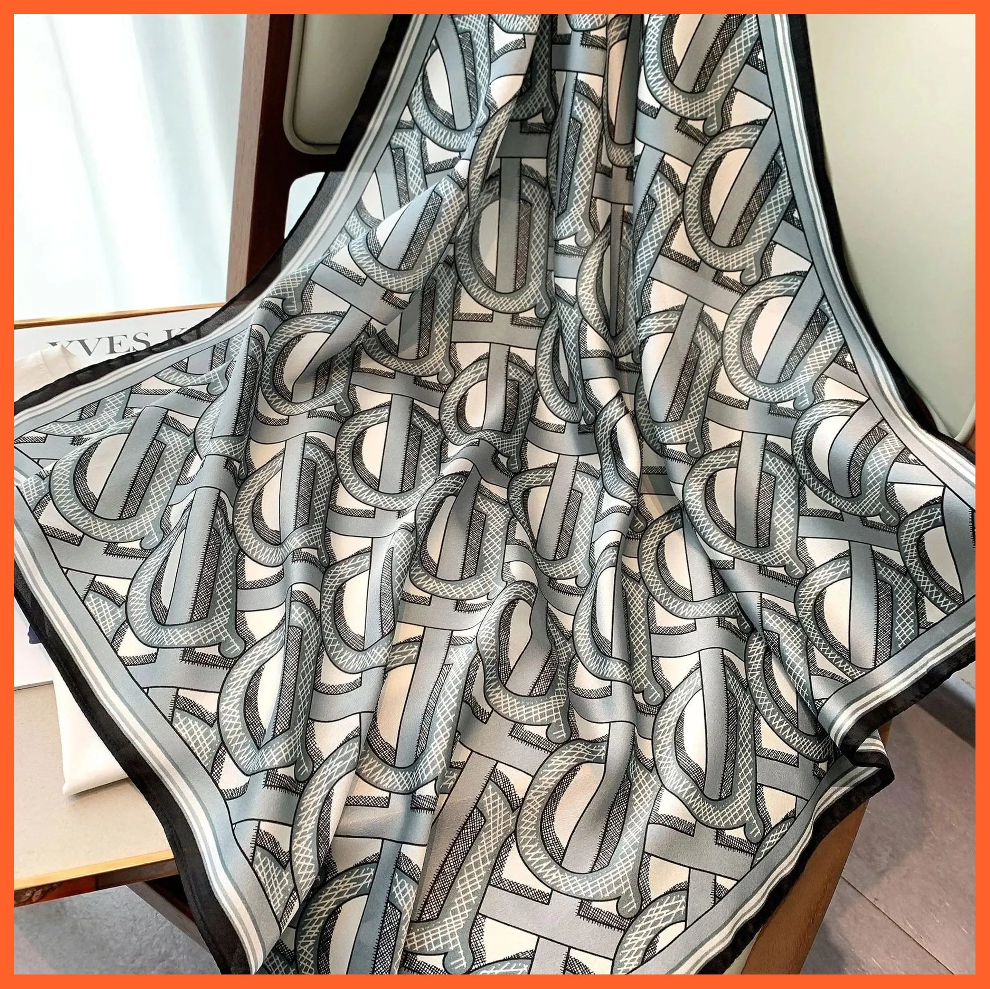 Fashion Printed Silk Satin Neck Scarf | Women Small Shawl Square Foulard Bandana