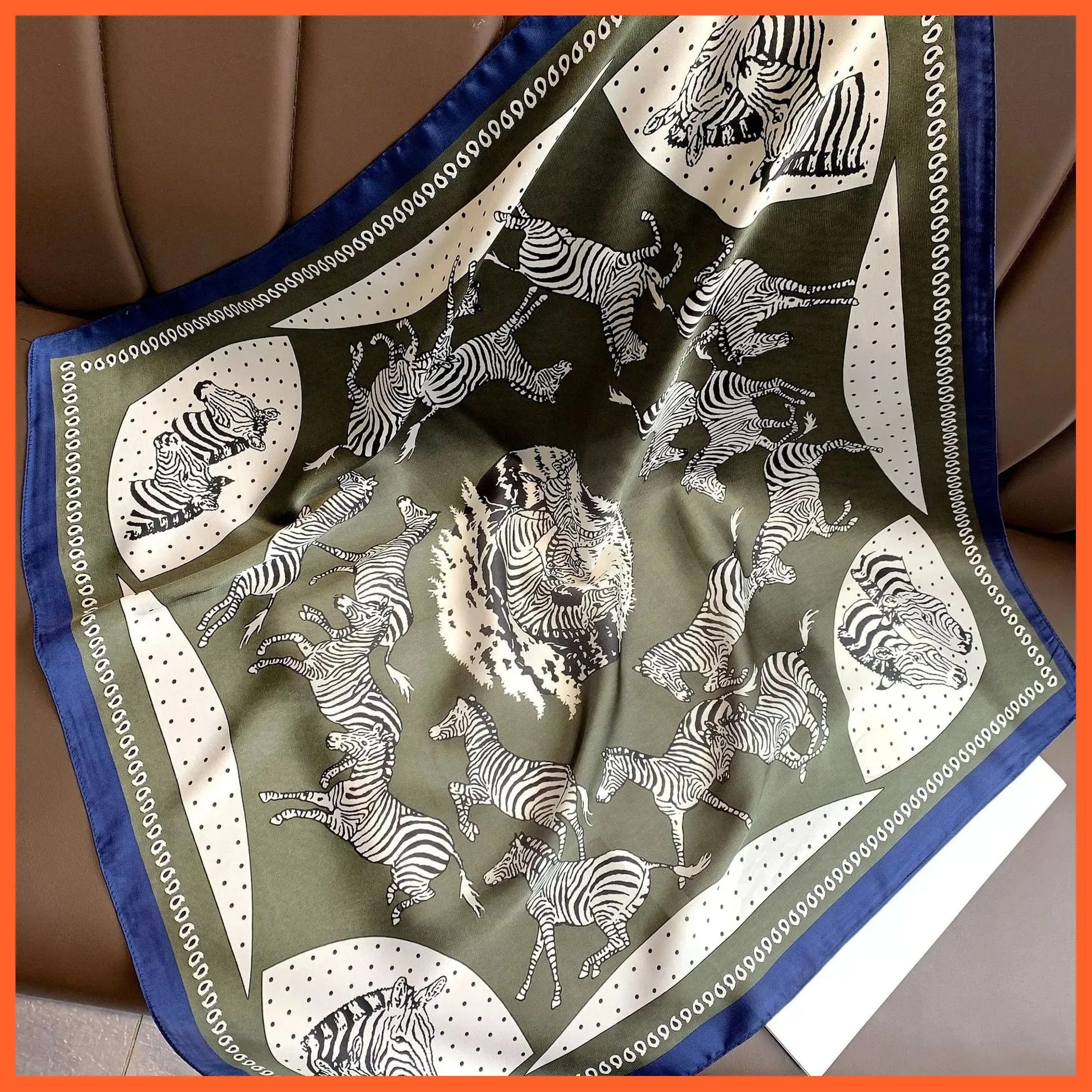 Fashion Printed Silk Satin Neck Scarf | Women Small Shawl Square Foulard Bandana