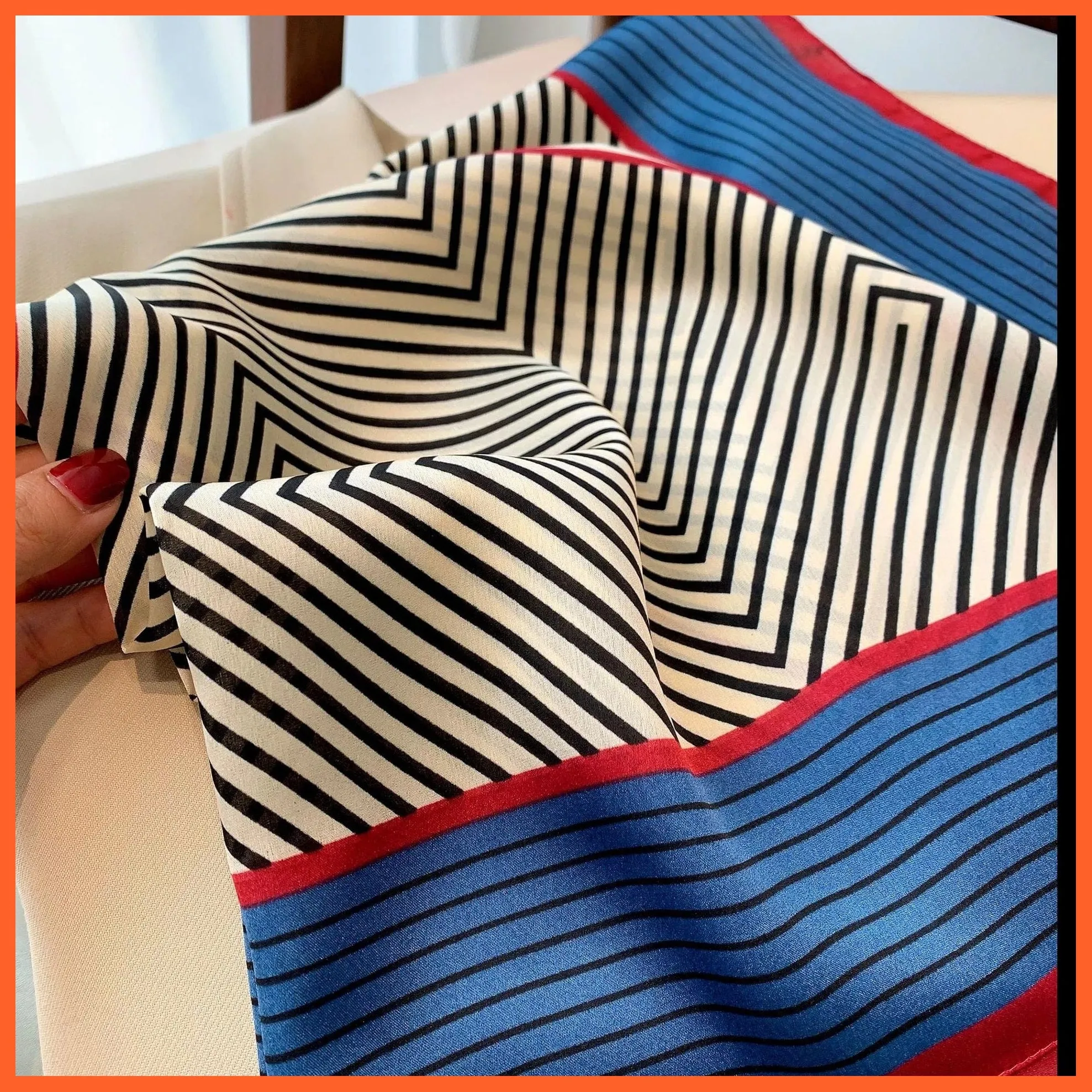 Fashion Printed Silk Satin Neck Scarf | Women Small Shawl Square Foulard Bandana