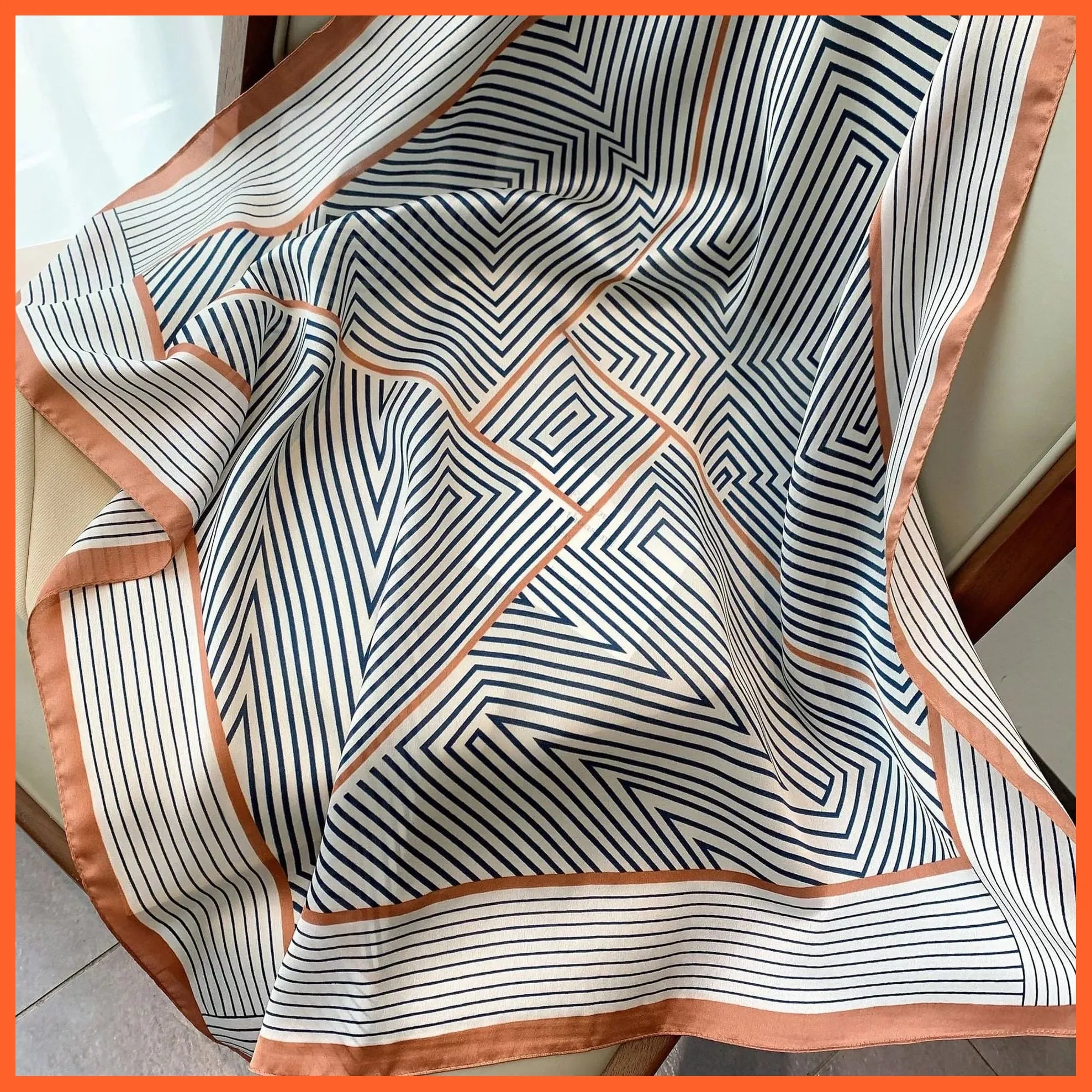 Fashion Printed Silk Satin Neck Scarf | Women Small Shawl Square Foulard Bandana