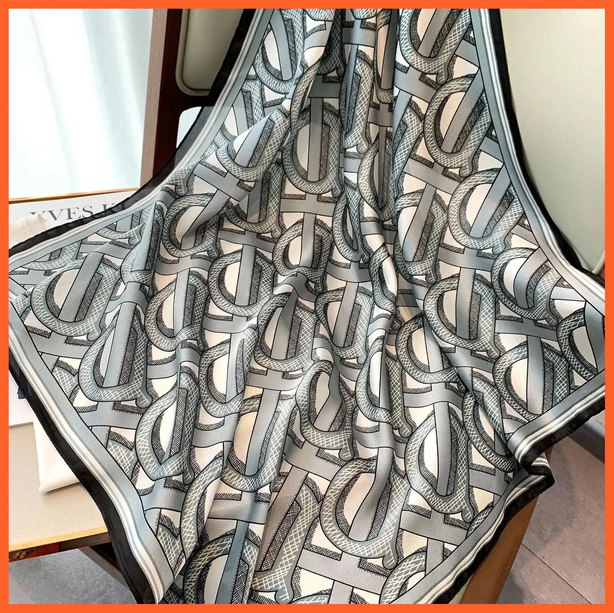 Fashion Printed Silk Satin Neck Scarf | Women Small Shawl Square Foulard Bandana