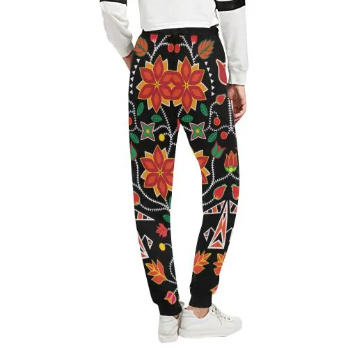 Floral Beadwork Six Bands Women's Sweatpants
