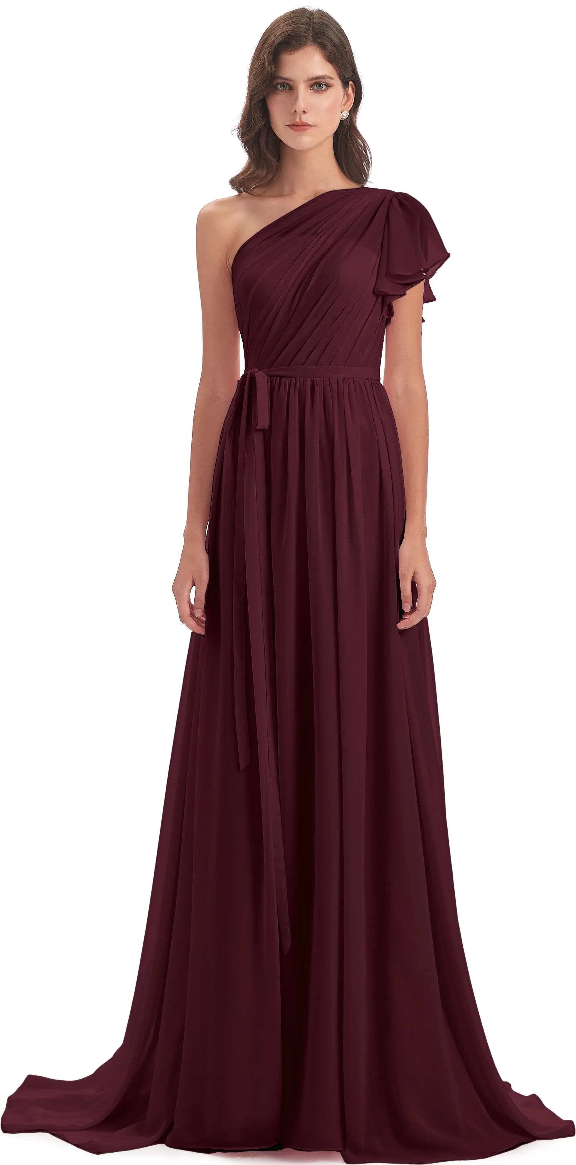 Gemma Vintage Sweep-Brush Train Long Mother of the Bride Dresses