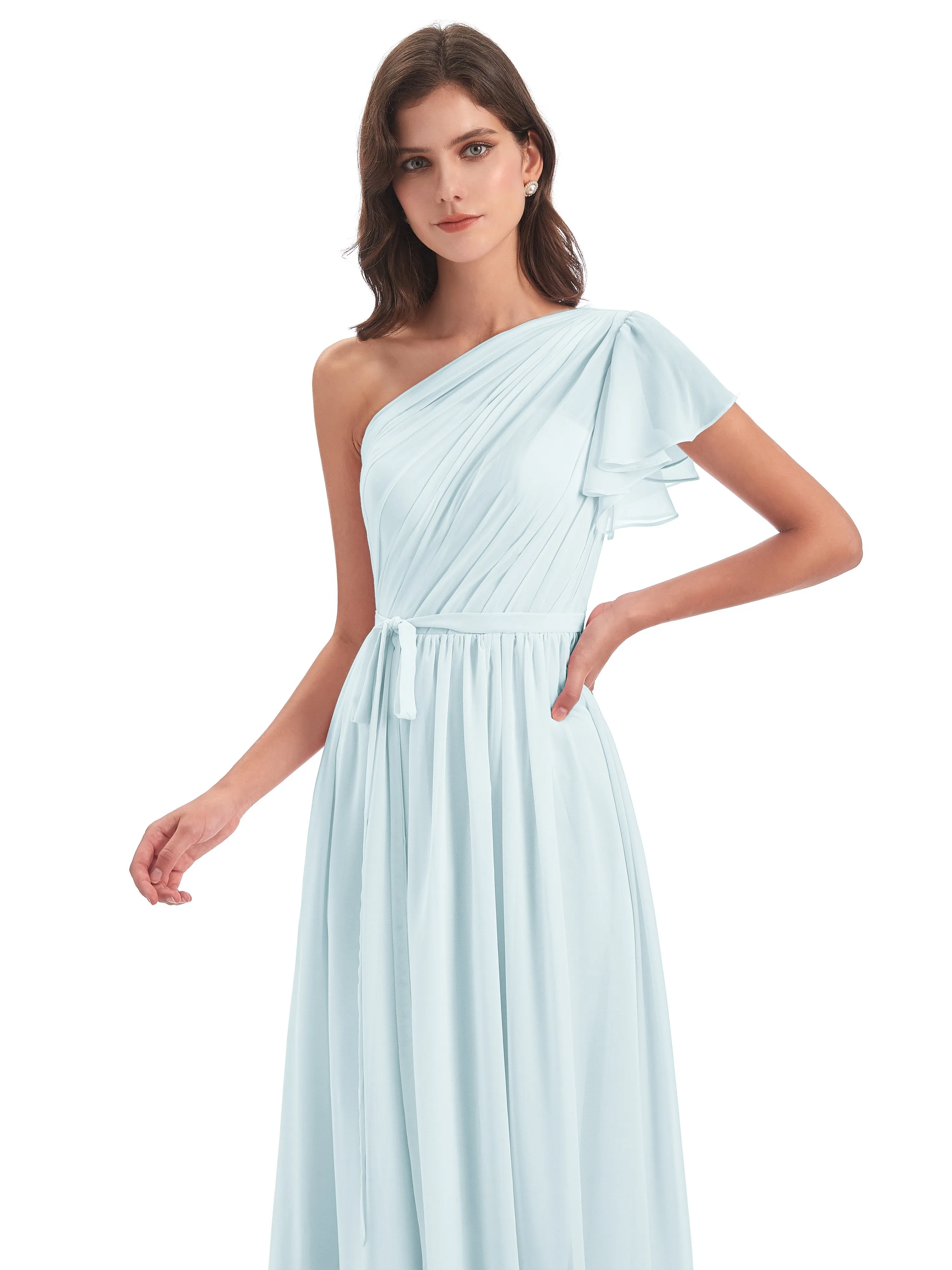 Gemma Vintage Sweep-Brush Train Long Mother of the Bride Dresses