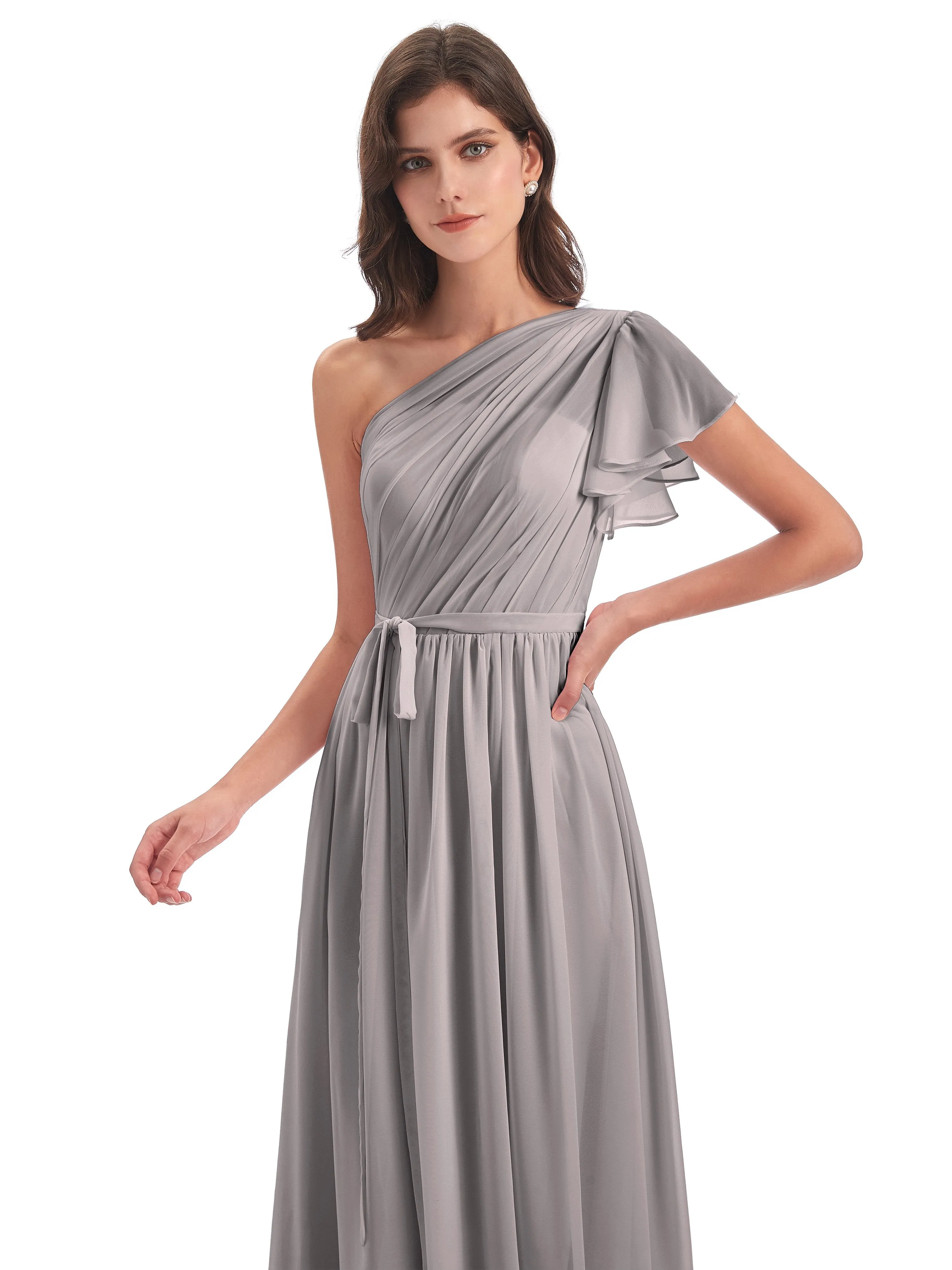 Gemma Vintage Sweep-Brush Train Long Mother of the Bride Dresses