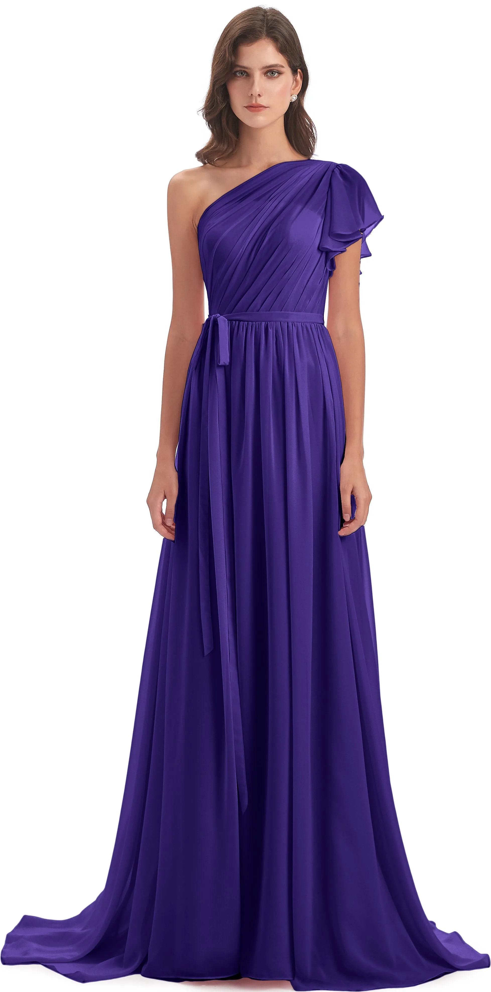 Gemma Vintage Sweep-Brush Train Long Mother of the Bride Dresses