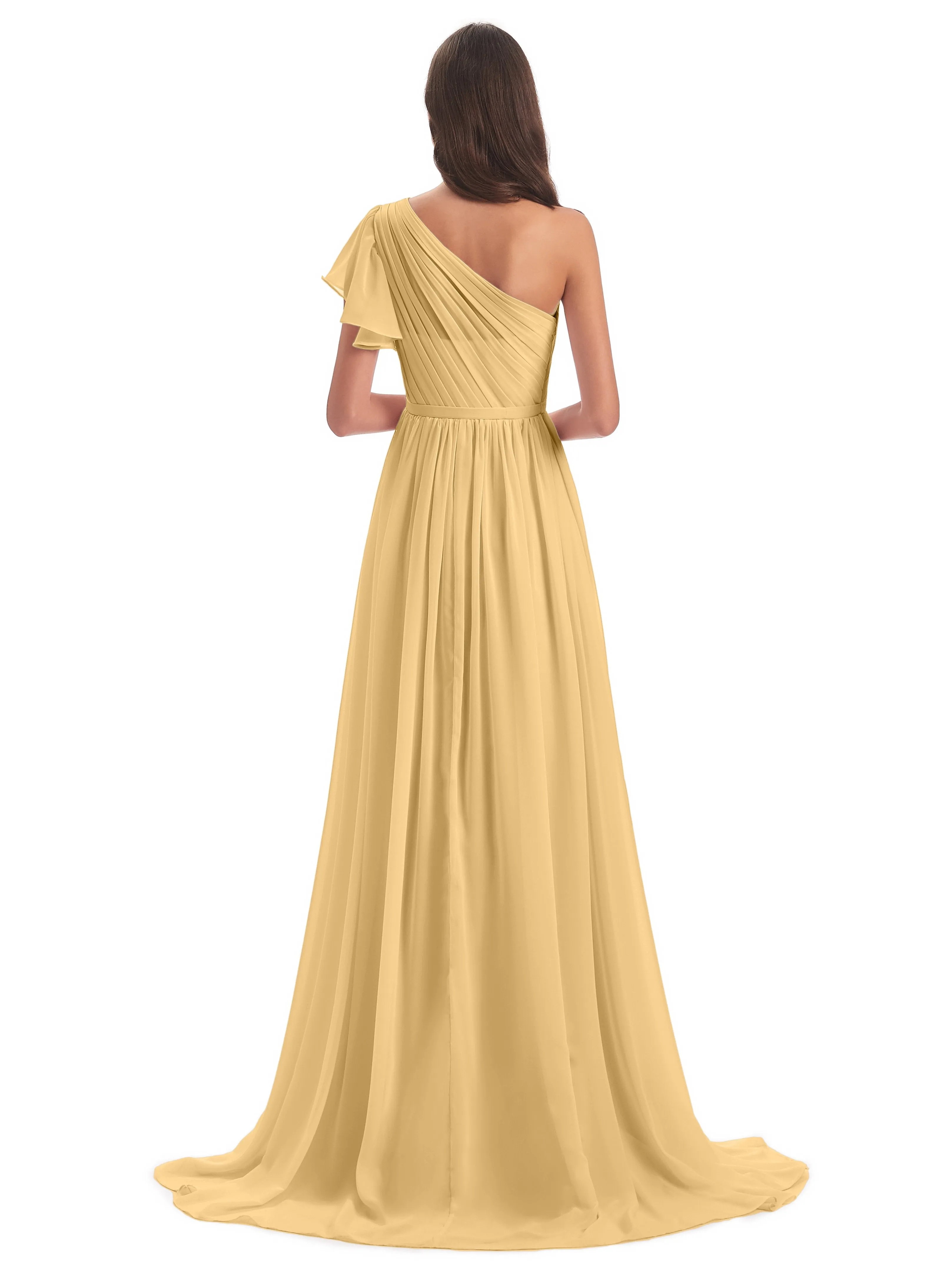 Gemma Vintage Sweep-Brush Train Long Mother of the Bride Dresses