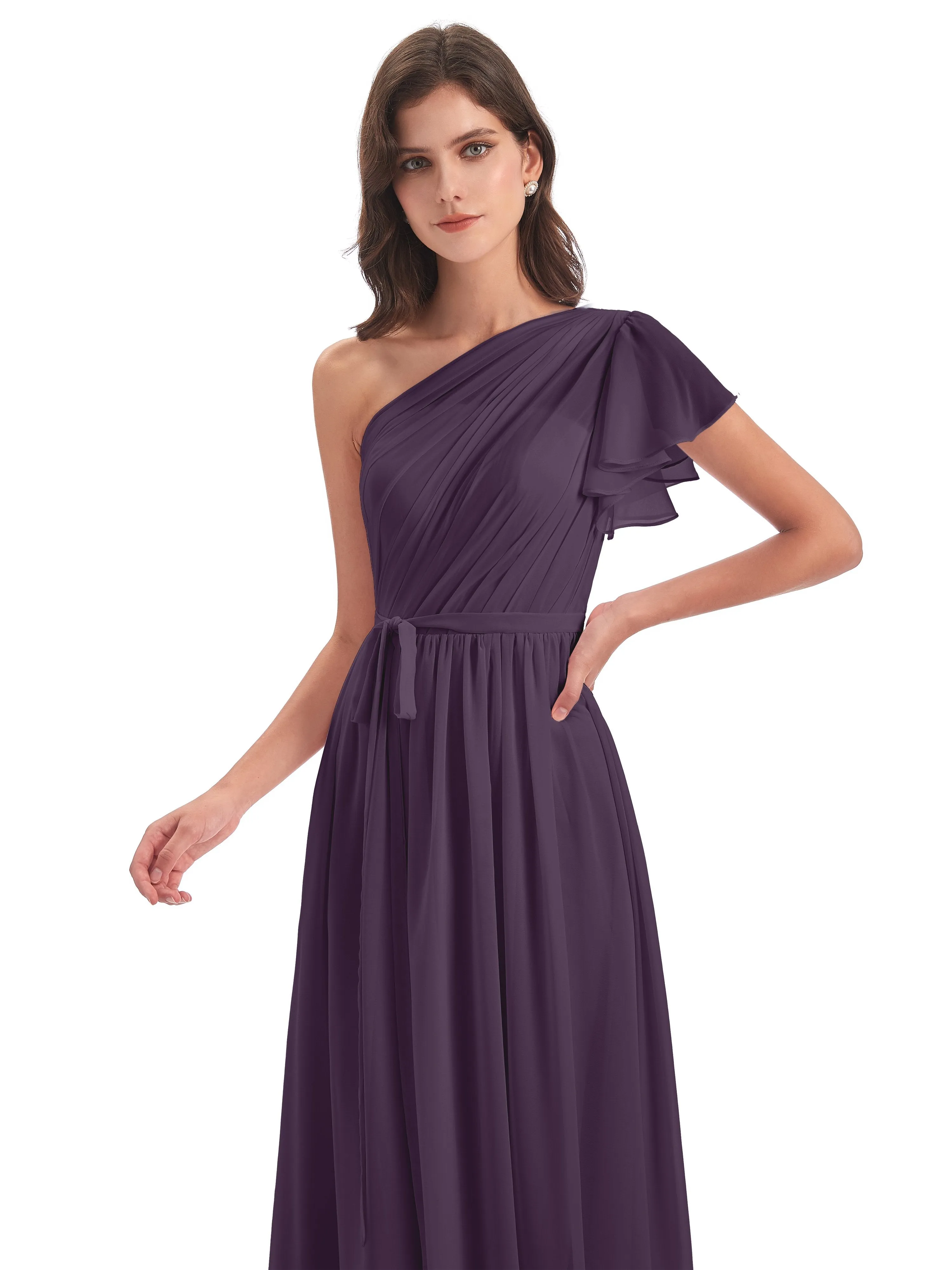 Gemma Vintage Sweep-Brush Train Long Mother of the Bride Dresses