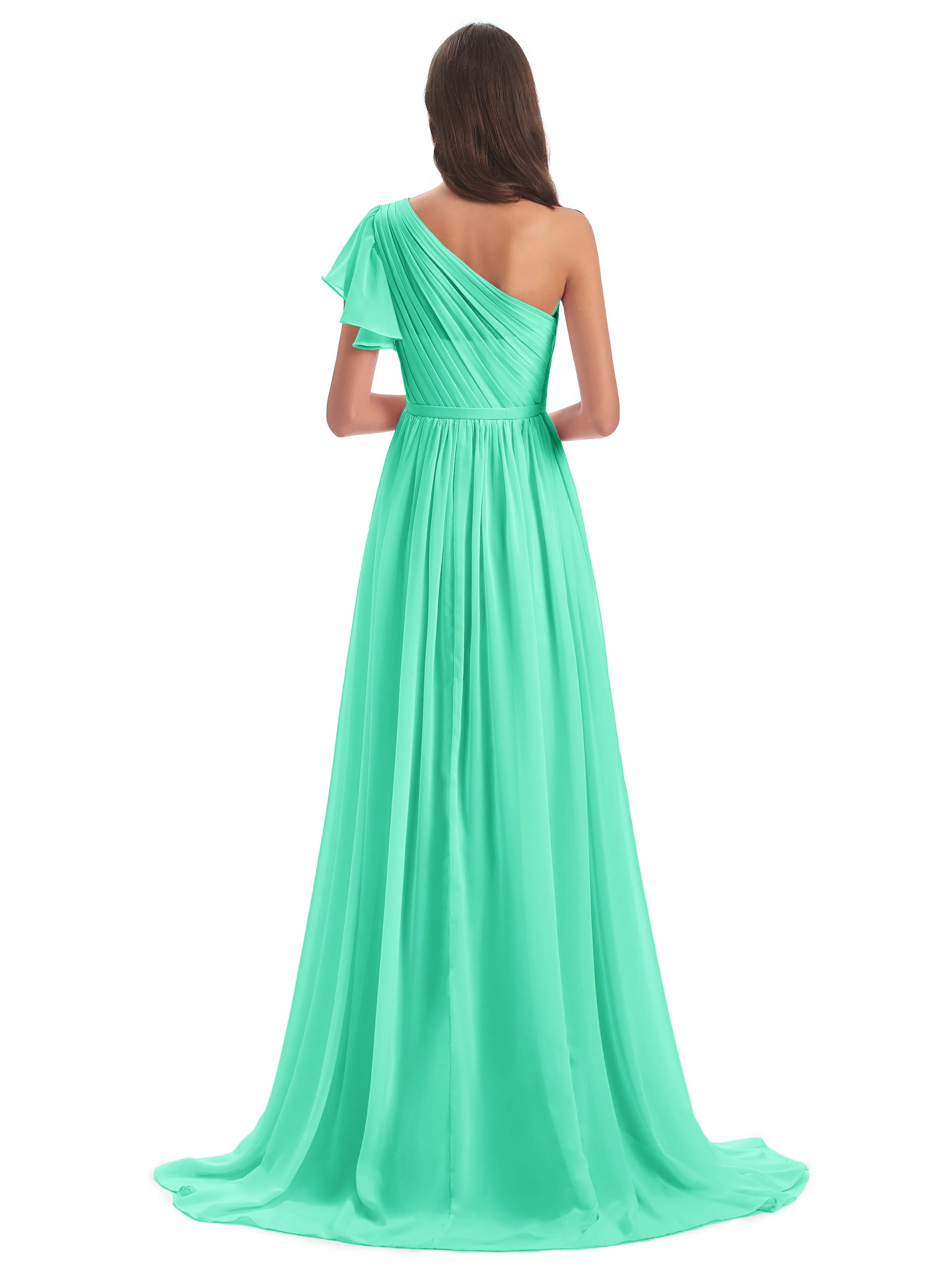 Gemma Vintage Sweep-Brush Train Long Mother of the Bride Dresses
