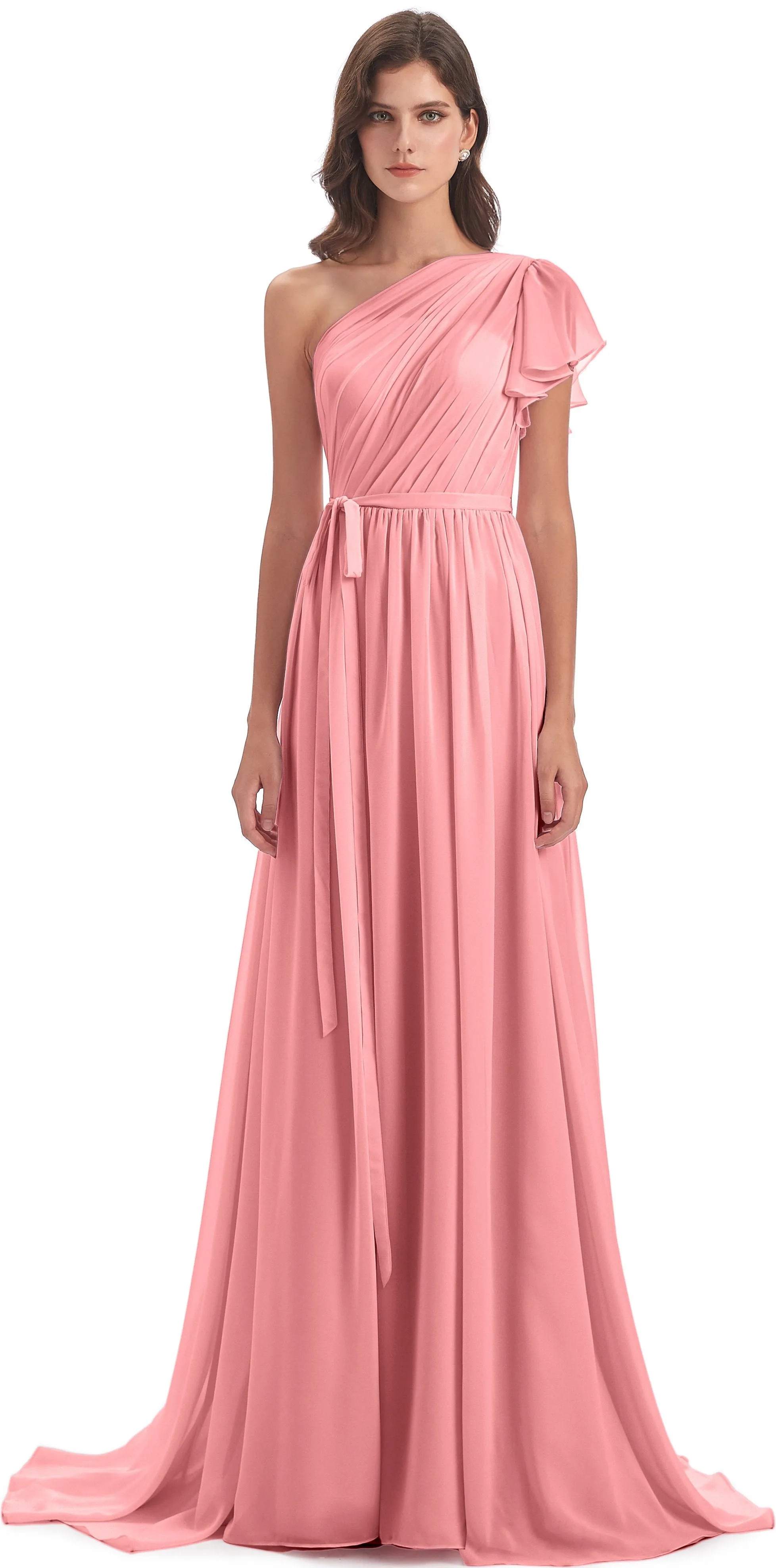 Gemma Vintage Sweep-Brush Train Long Mother of the Bride Dresses