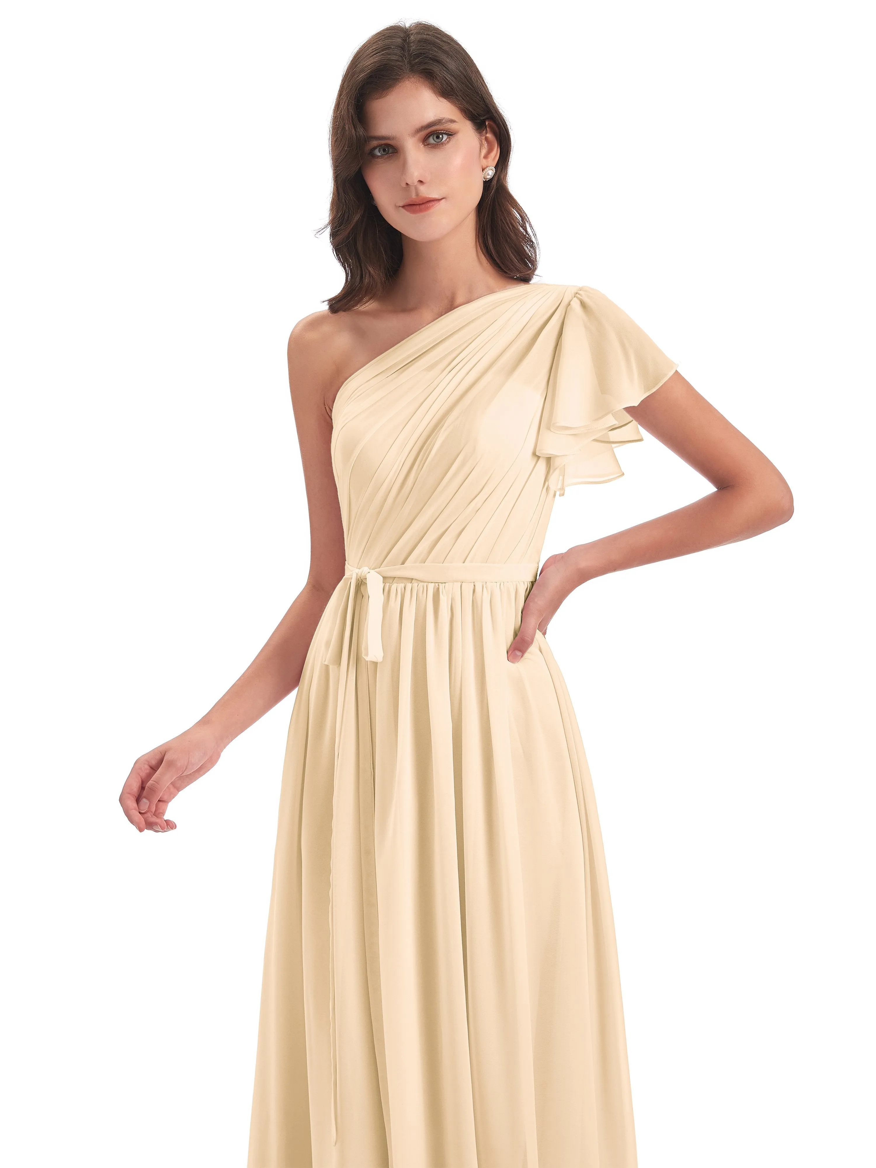 Gemma Vintage Sweep-Brush Train Long Mother of the Bride Dresses