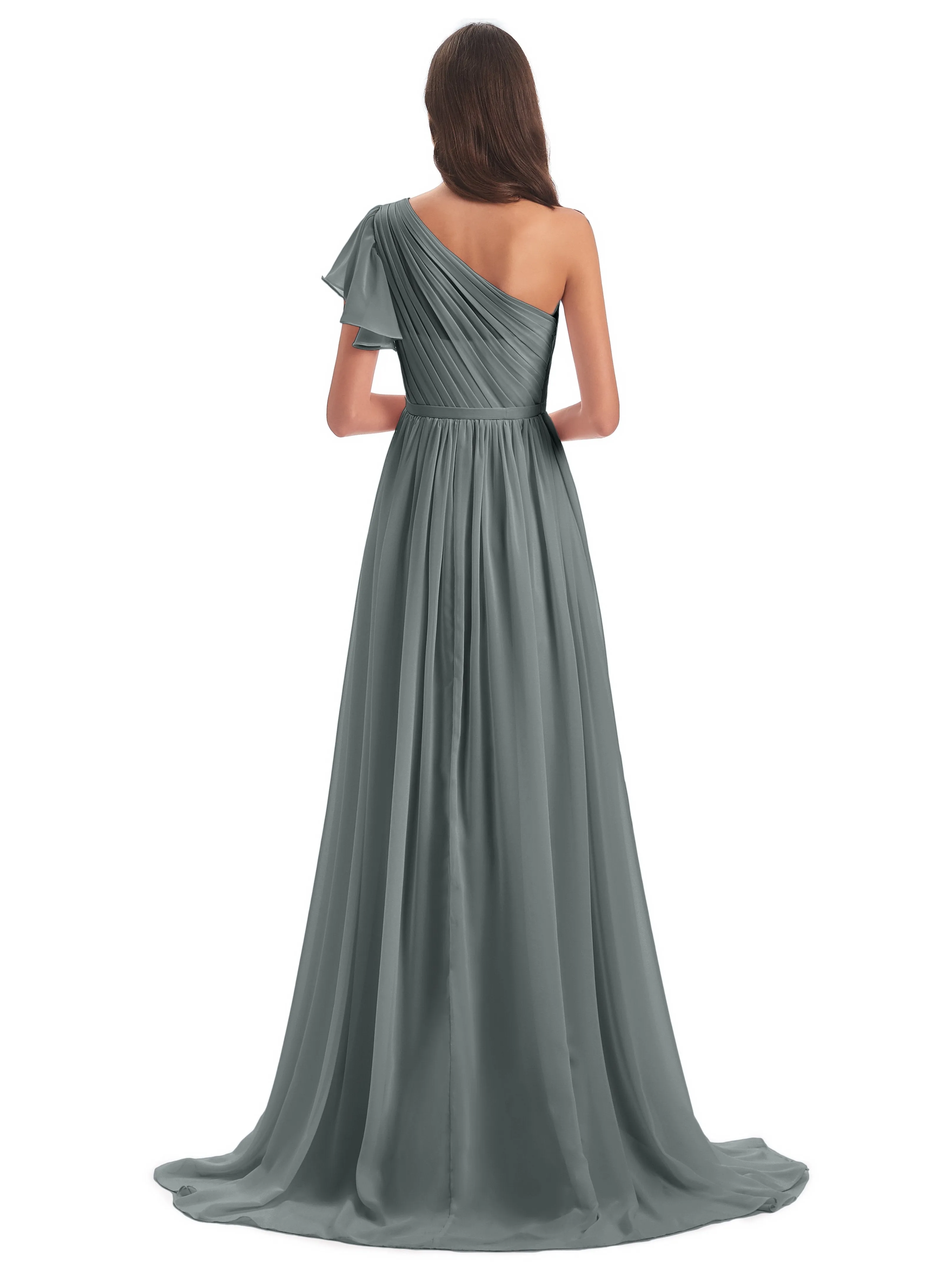 Gemma Vintage Sweep-Brush Train Long Mother of the Bride Dresses
