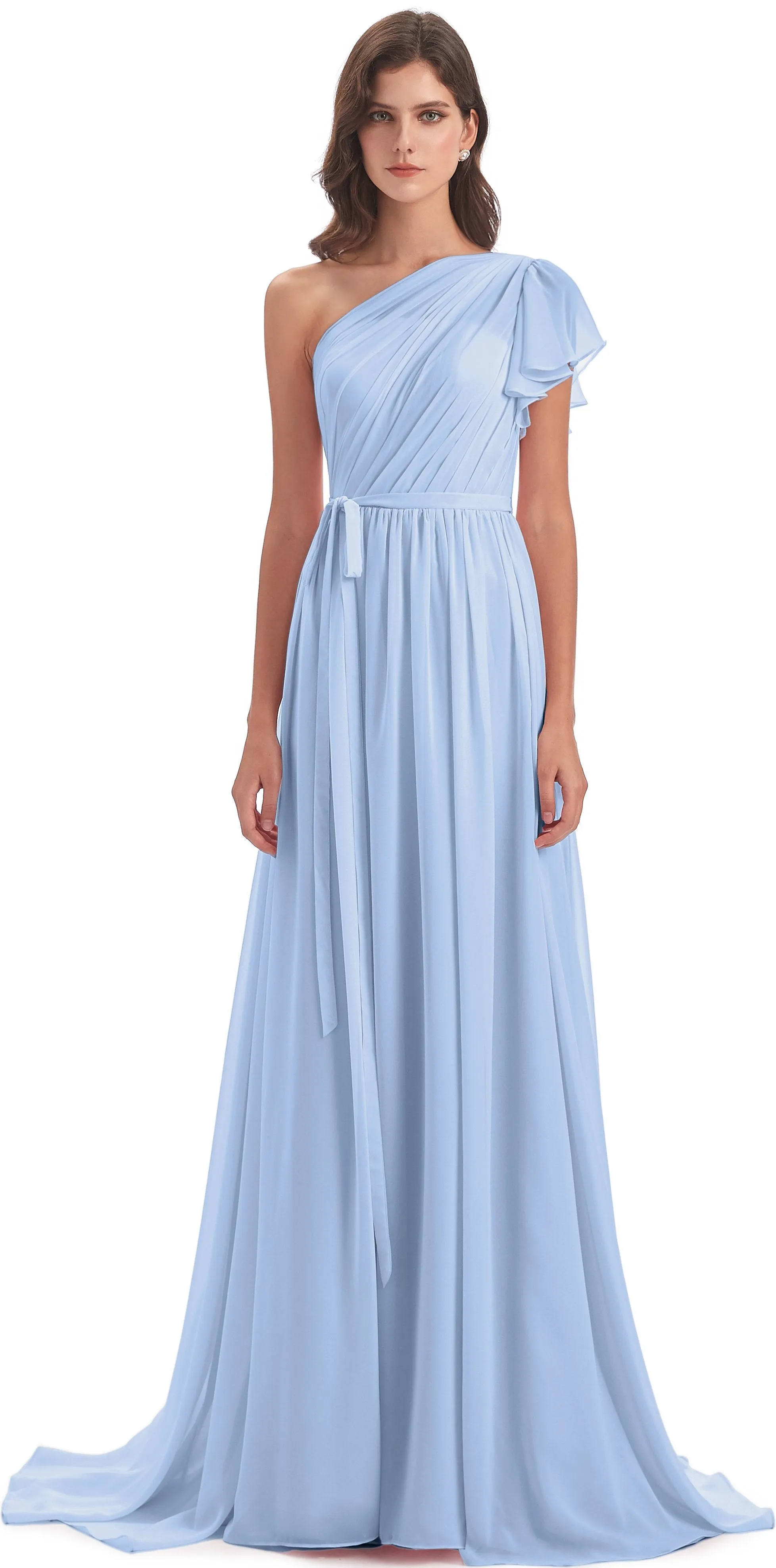 Gemma Vintage Sweep-Brush Train Long Mother of the Bride Dresses