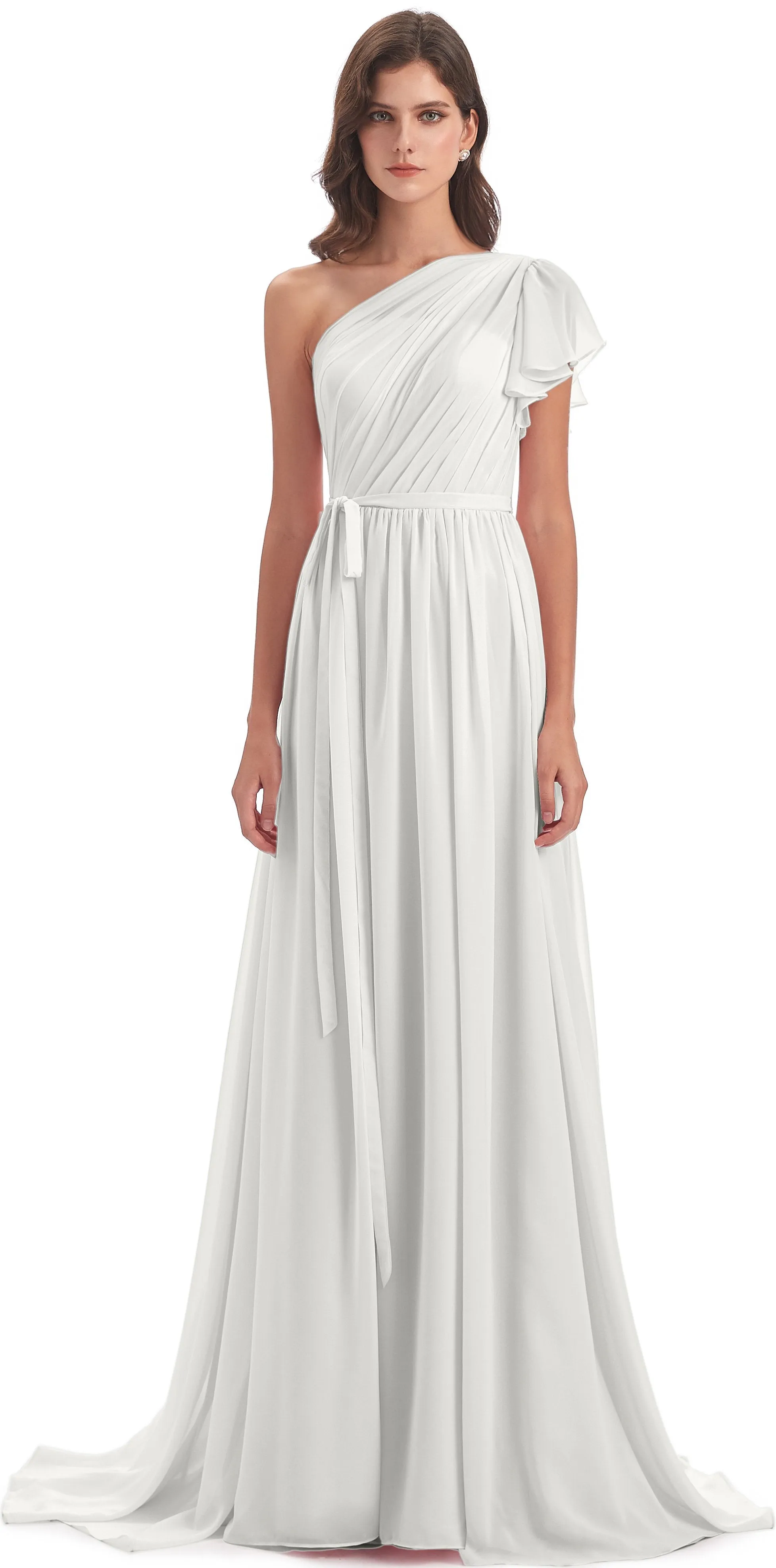 Gemma Vintage Sweep-Brush Train Long Mother of the Bride Dresses