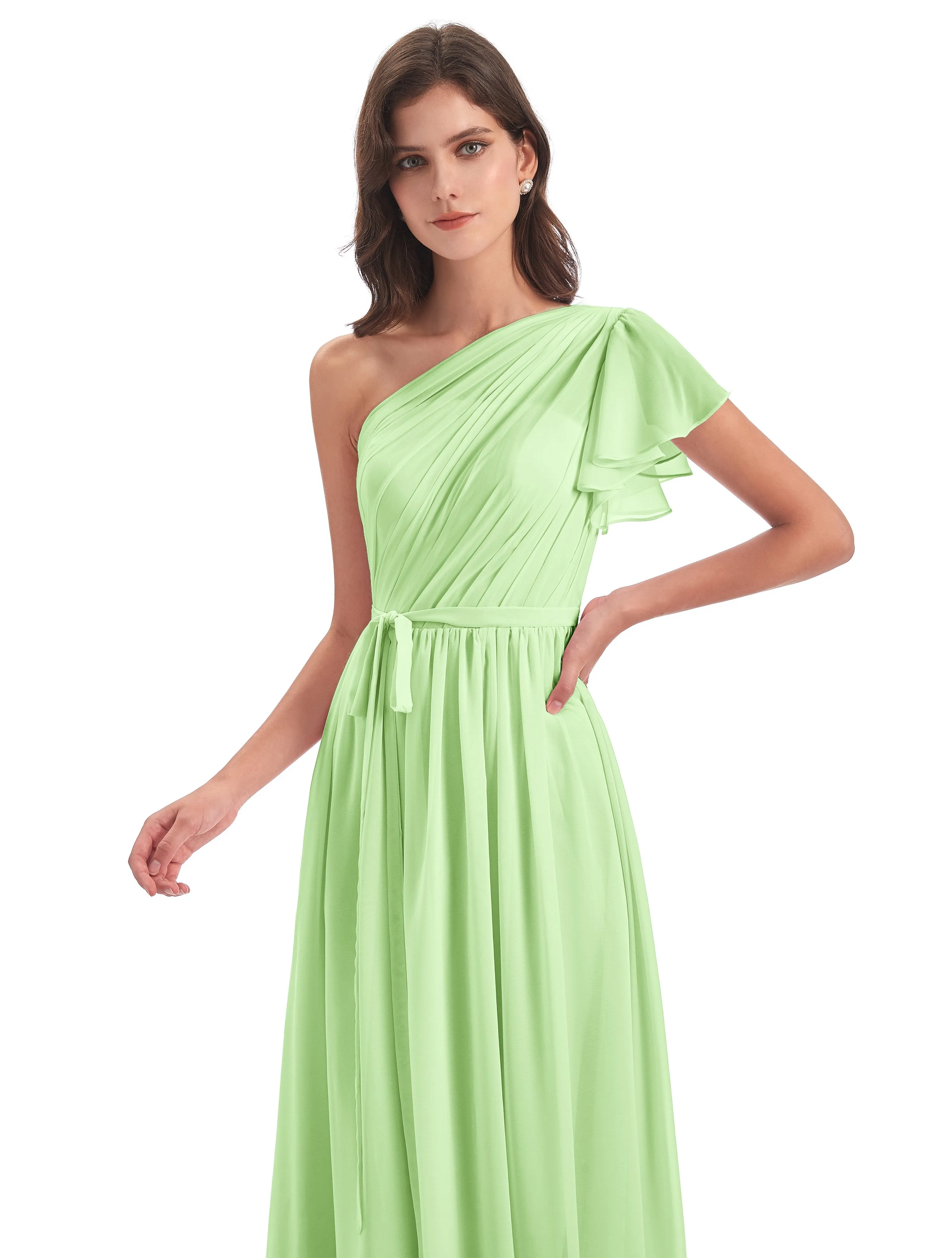 Gemma Vintage Sweep-Brush Train Long Mother of the Bride Dresses