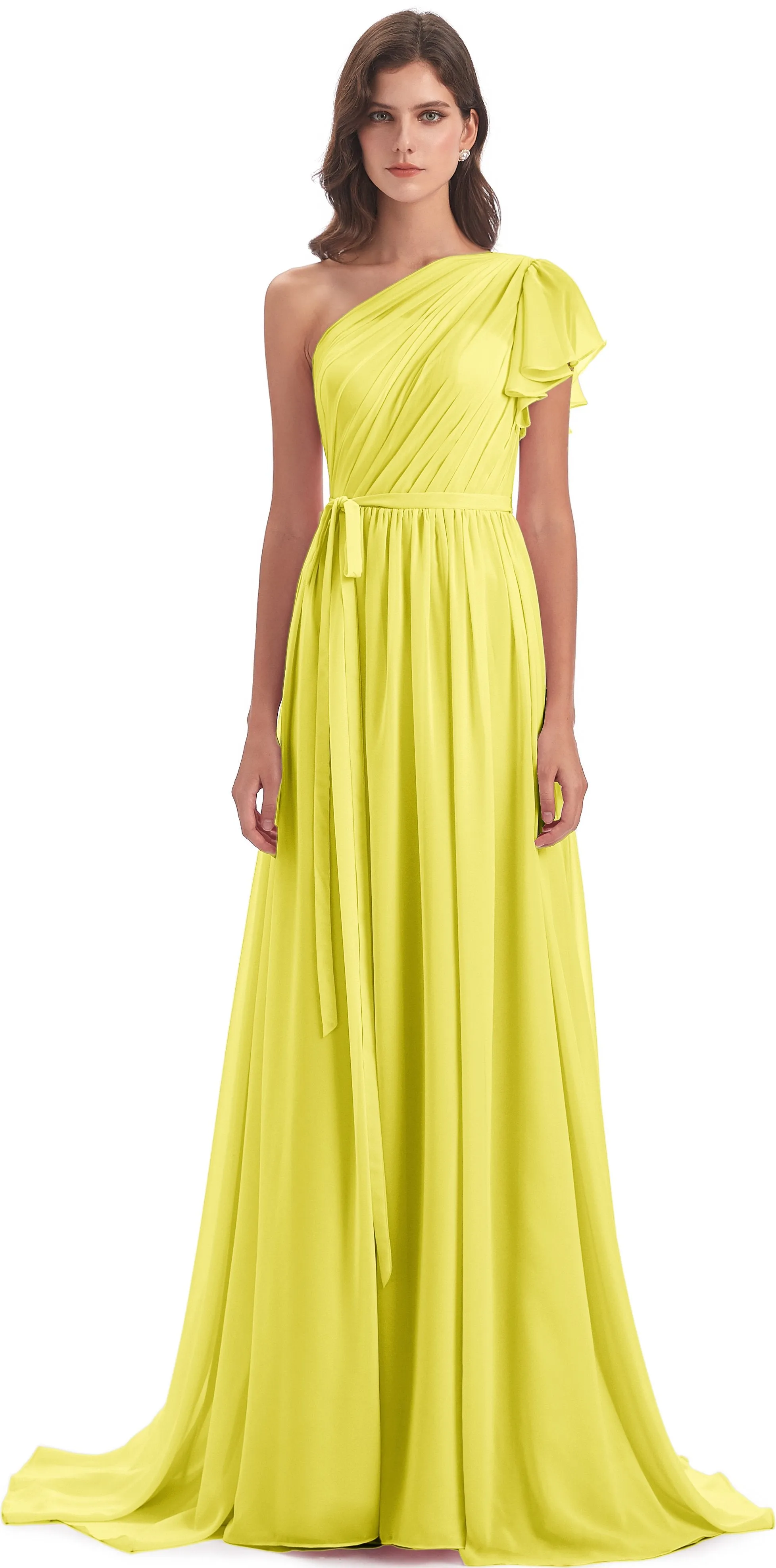 Gemma Vintage Sweep-Brush Train Long Mother of the Bride Dresses