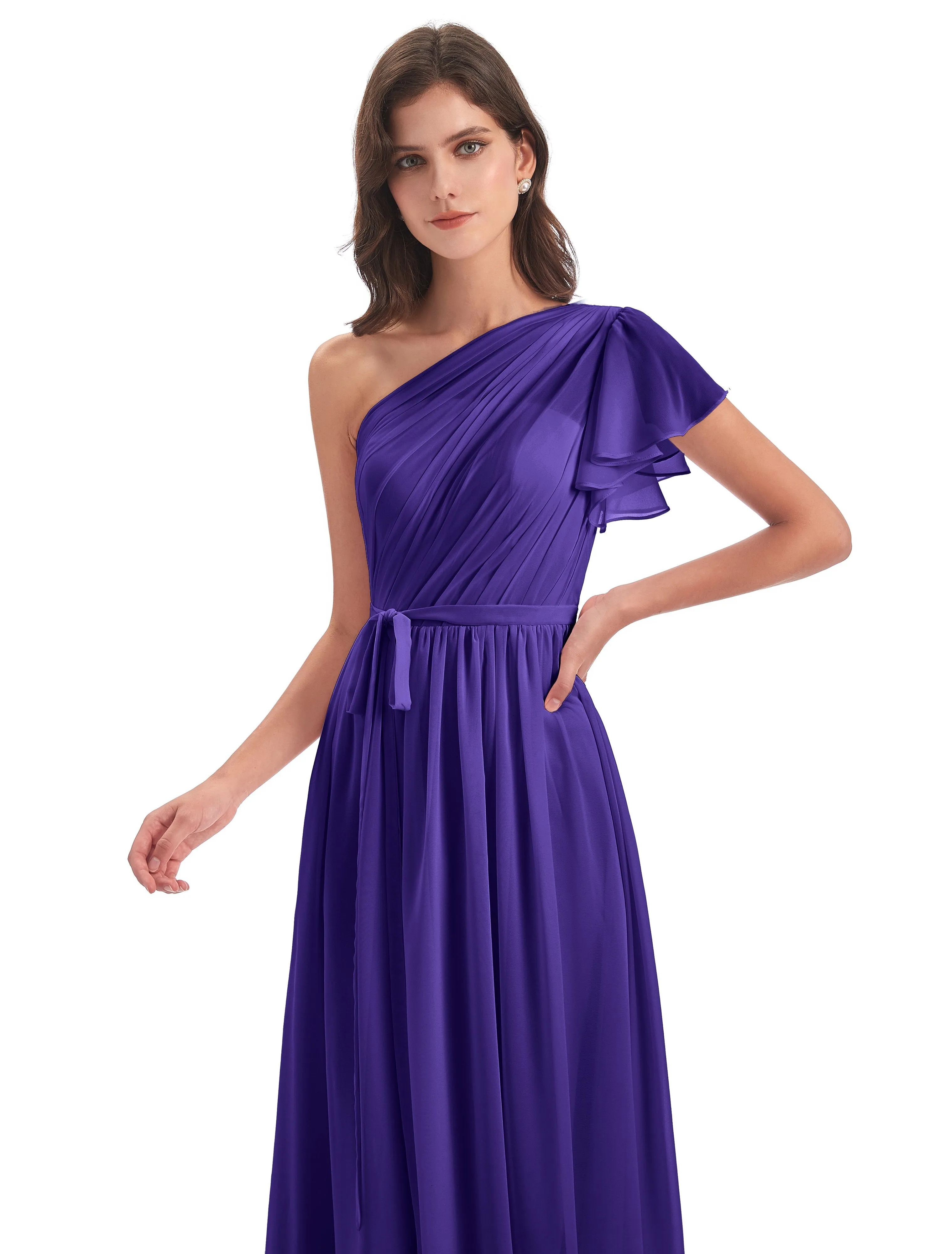 Gemma Vintage Sweep-Brush Train Long Mother of the Bride Dresses