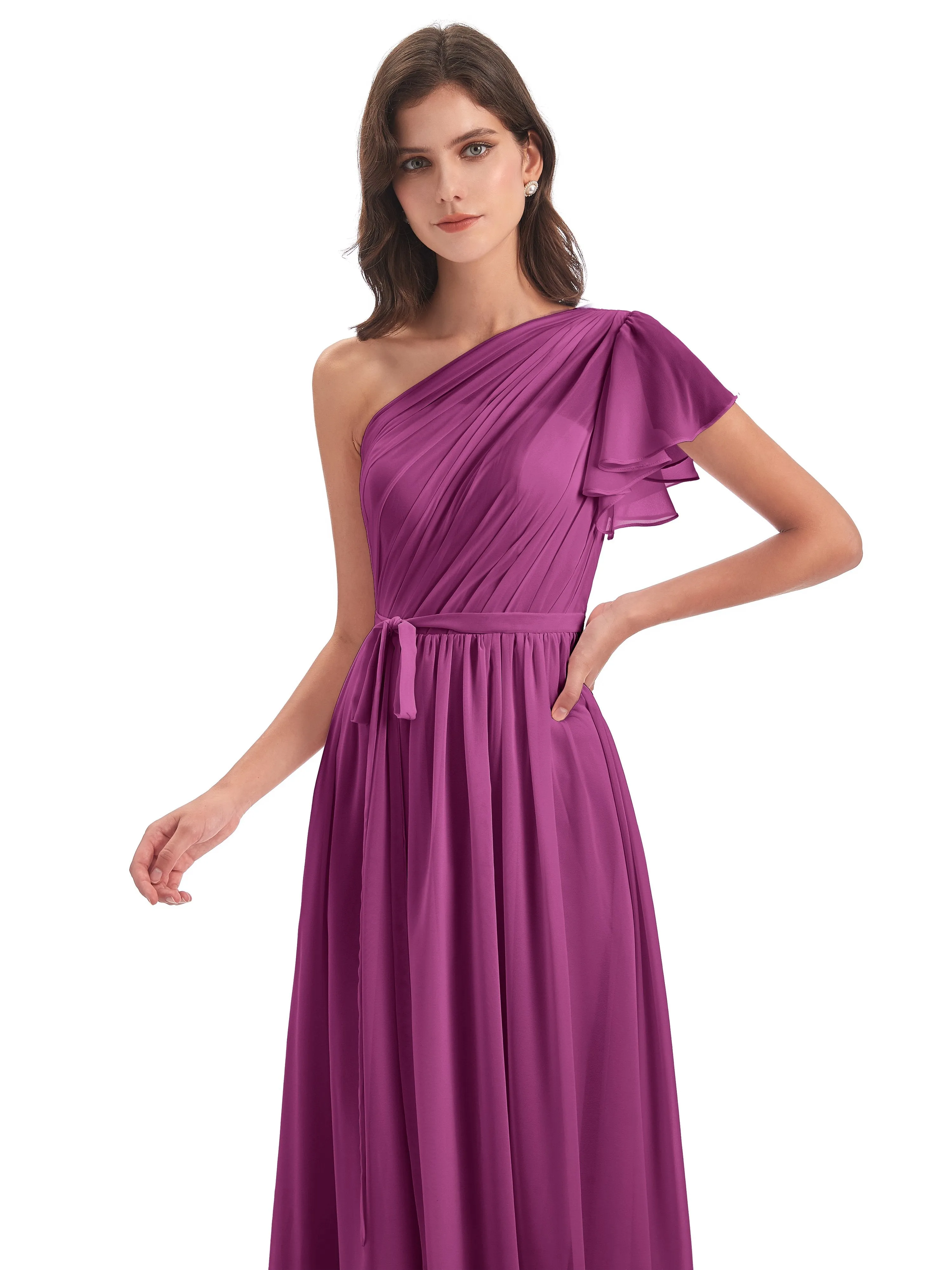 Gemma Vintage Sweep-Brush Train Long Mother of the Bride Dresses
