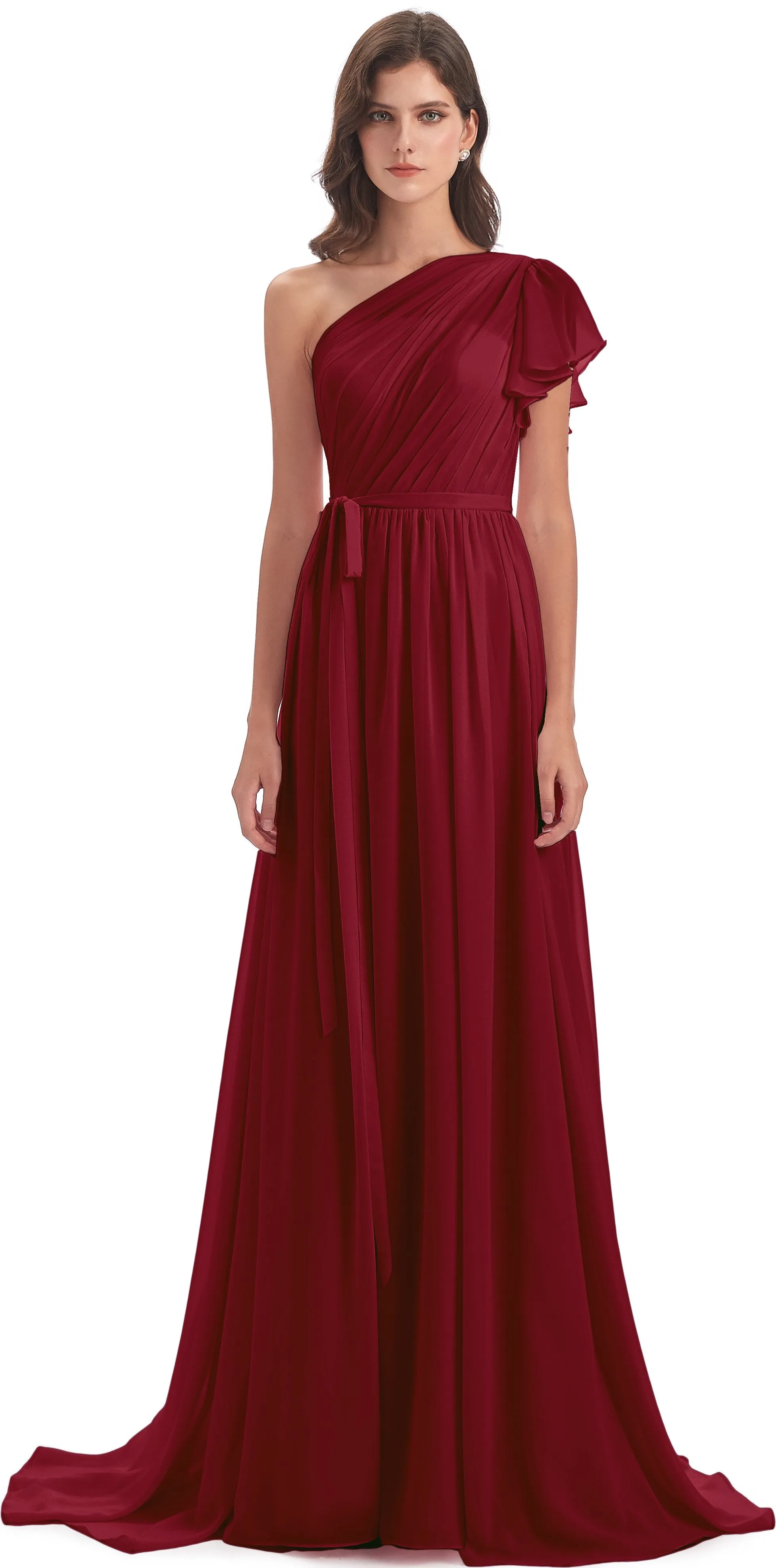 Gemma Vintage Sweep-Brush Train Long Mother of the Bride Dresses