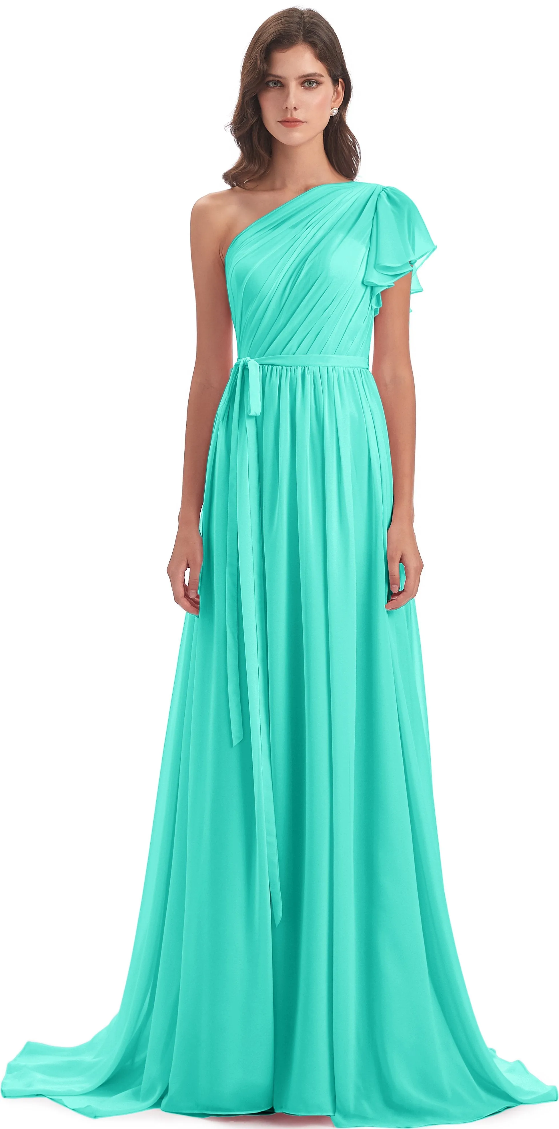 Gemma Vintage Sweep-Brush Train Long Mother of the Bride Dresses